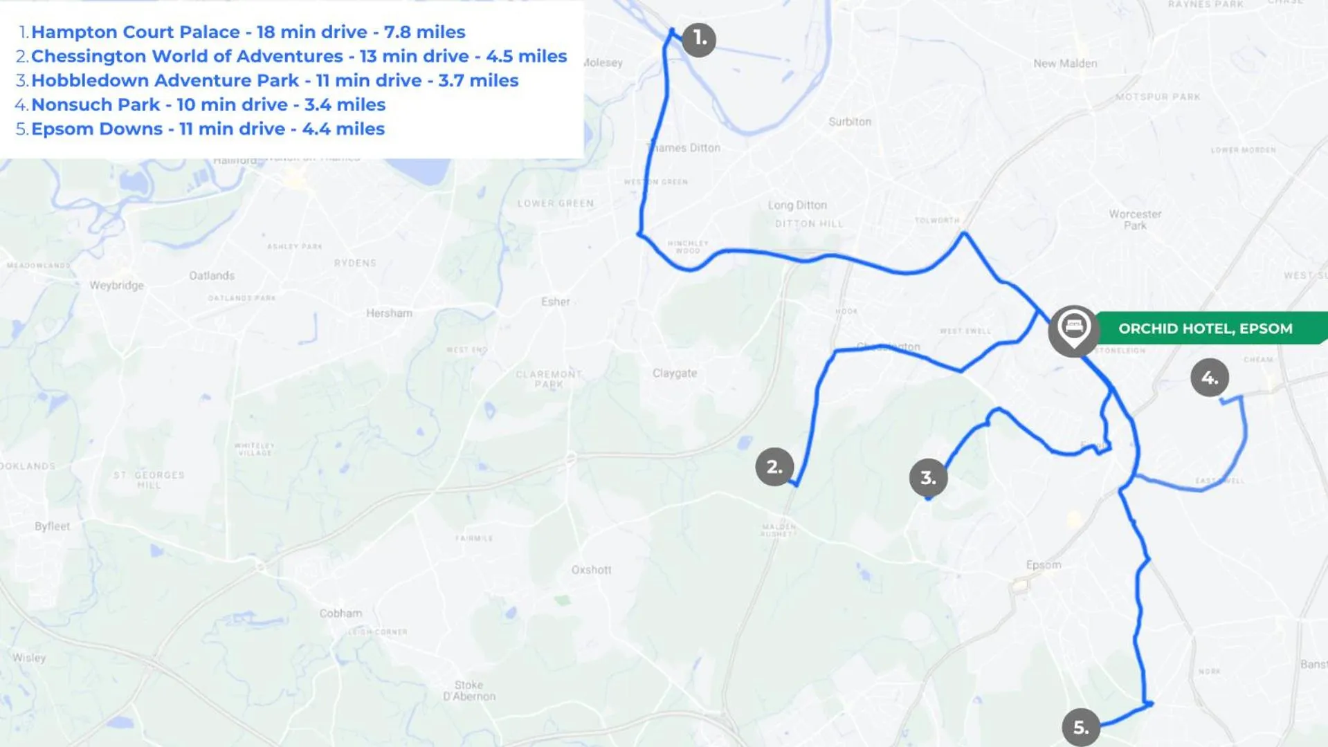 Location in Orchid Epsom; Sure Hotel Collection by Best Western