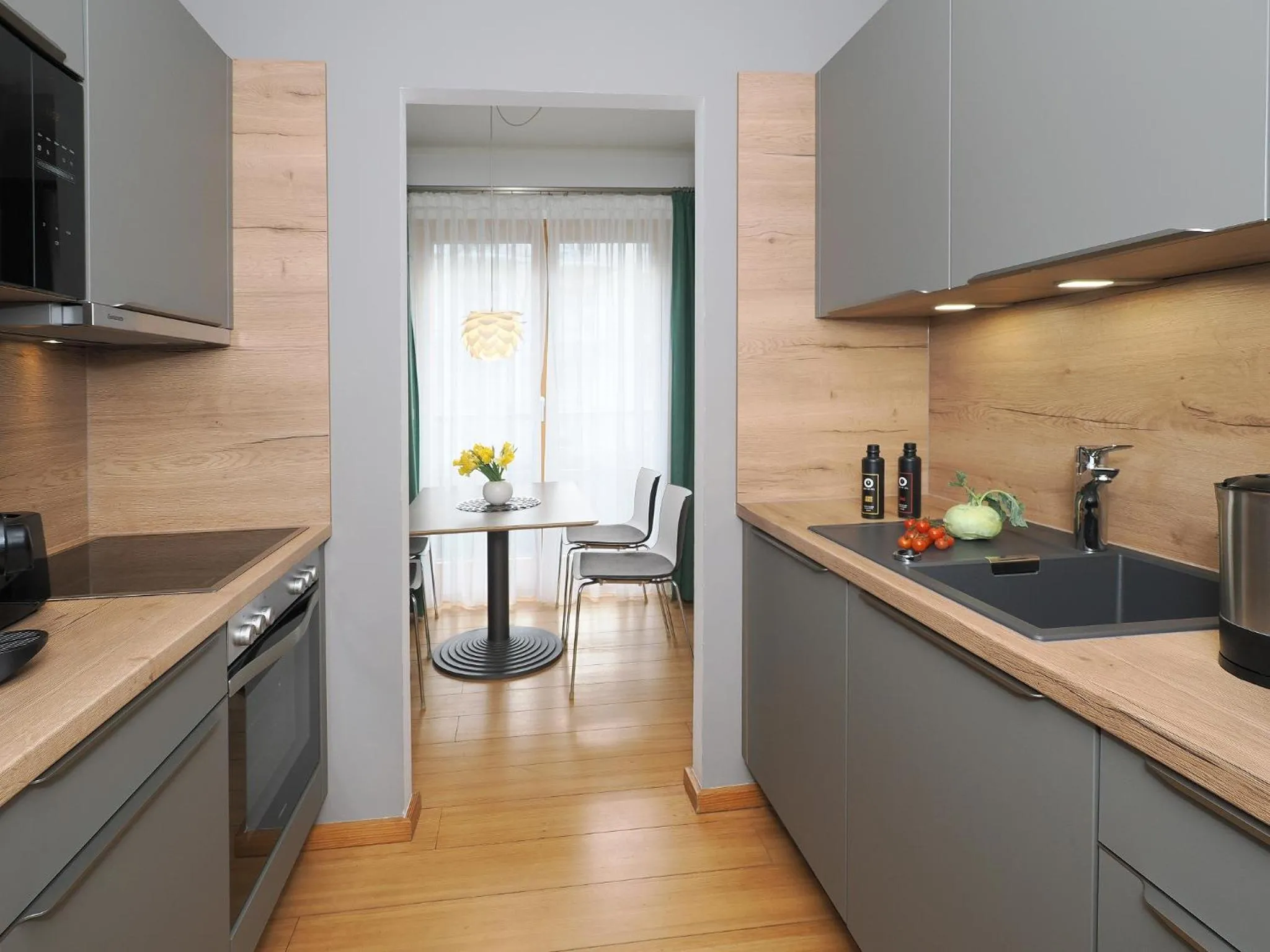 Kitchen or kitchenette in Kaiservillen Heringsdorf - Ferienwohnung mit 1 Schlafzimmer und Balkon D112