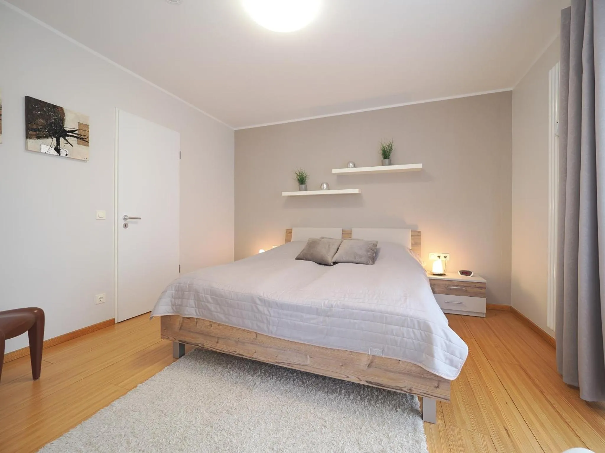 Bedroom, Bed in Kaiservillen Heringsdorf - Ferienwohnung mit 1 Schlafzimmer und Balkon D125