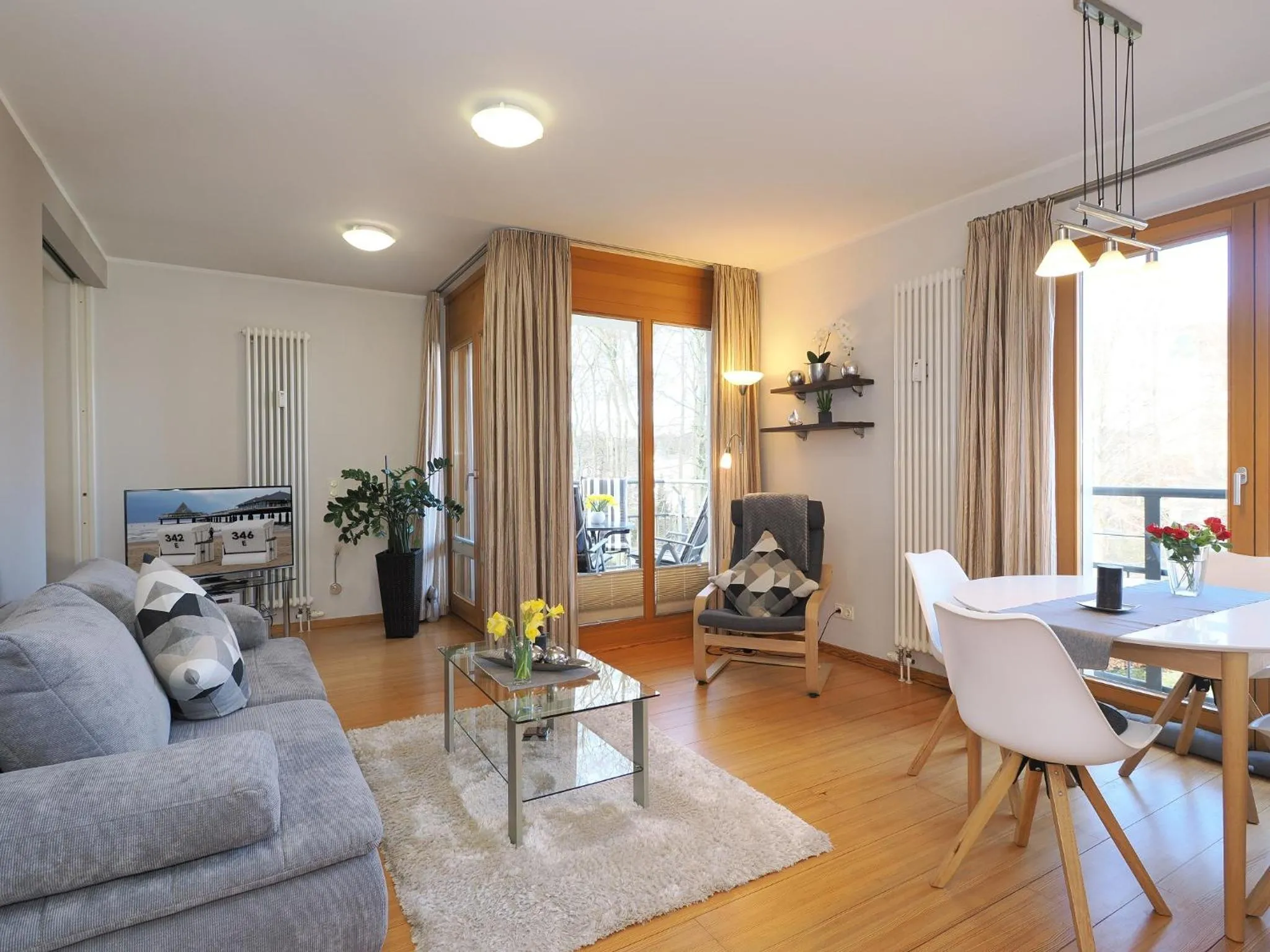 Living room in Kaiservillen Heringsdorf - Ferienwohnung mit 1 Schlafzimmer und Balkon D125