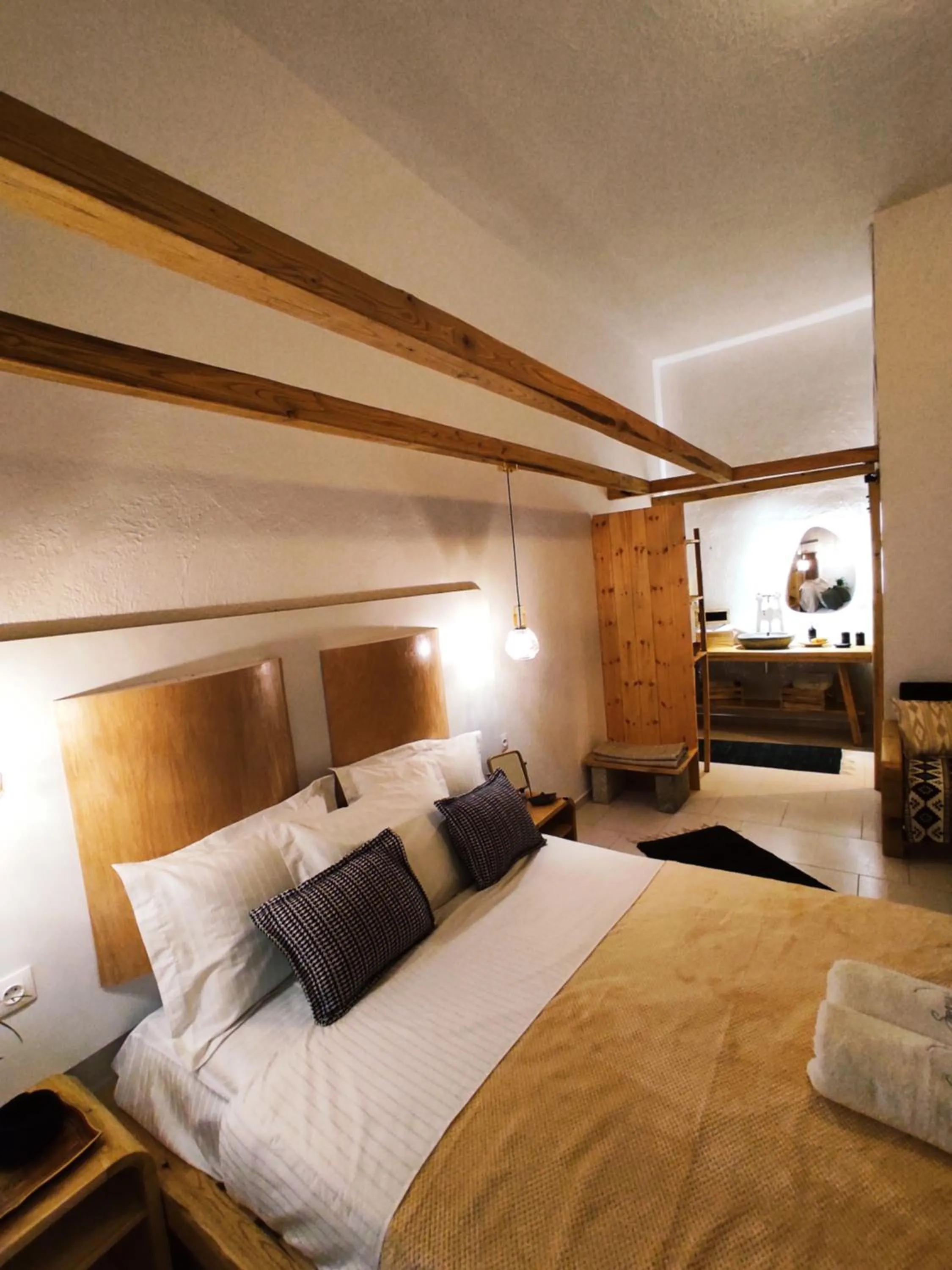 Bed in Spongia Apartments Kalymnos