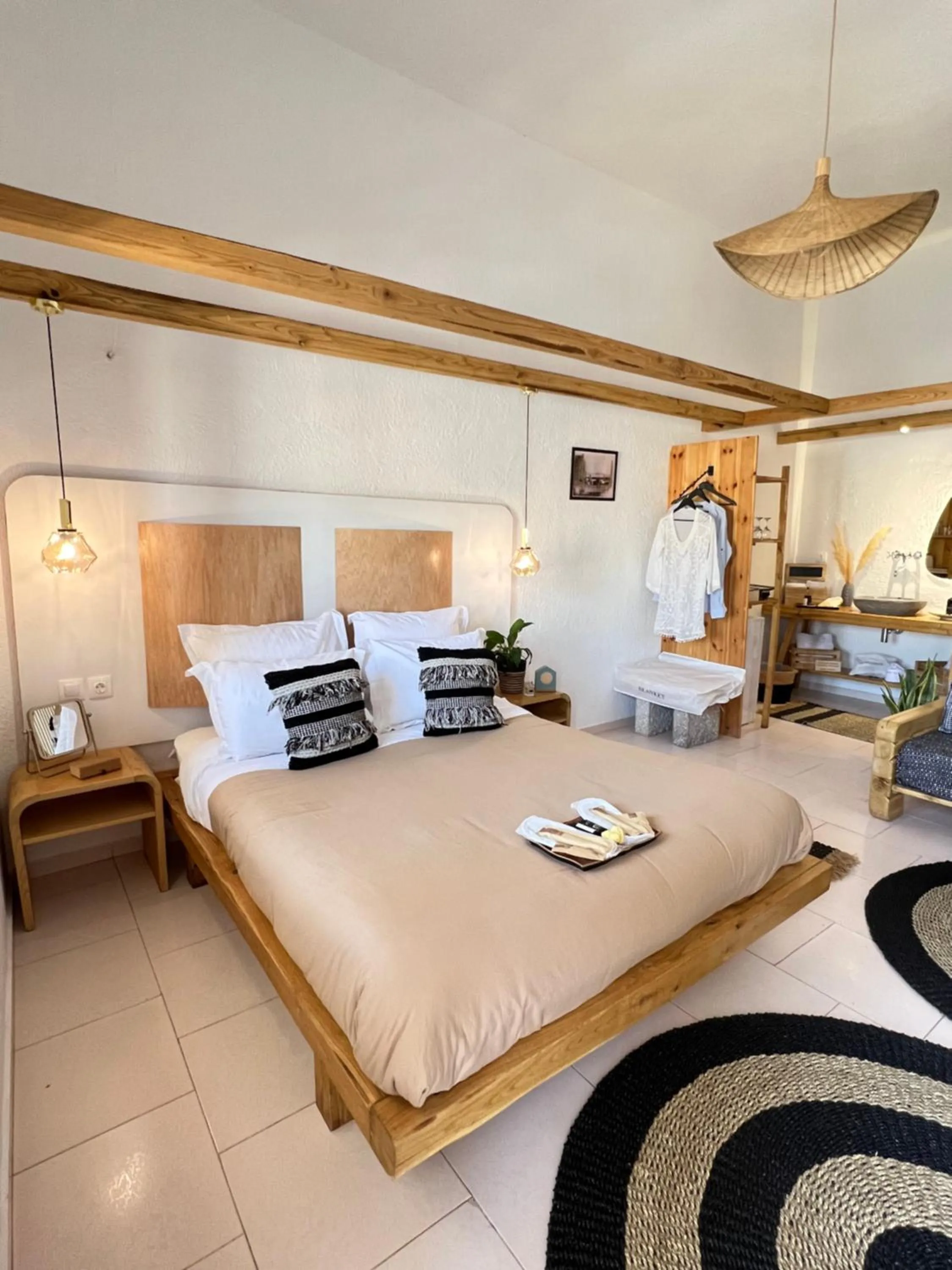 Bed in Spongia Apartments Kalymnos