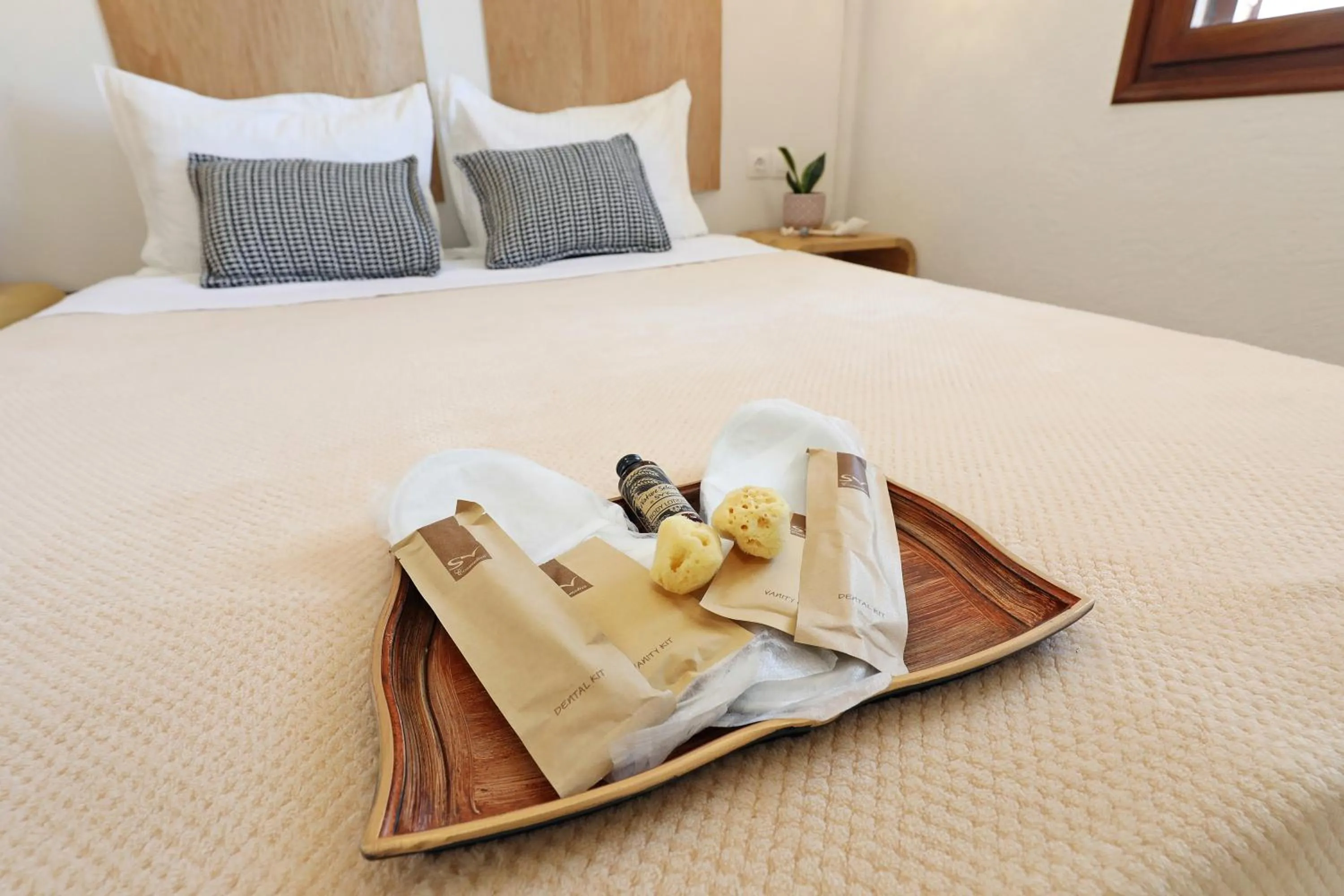 Bed in Spongia Apartments Kalymnos