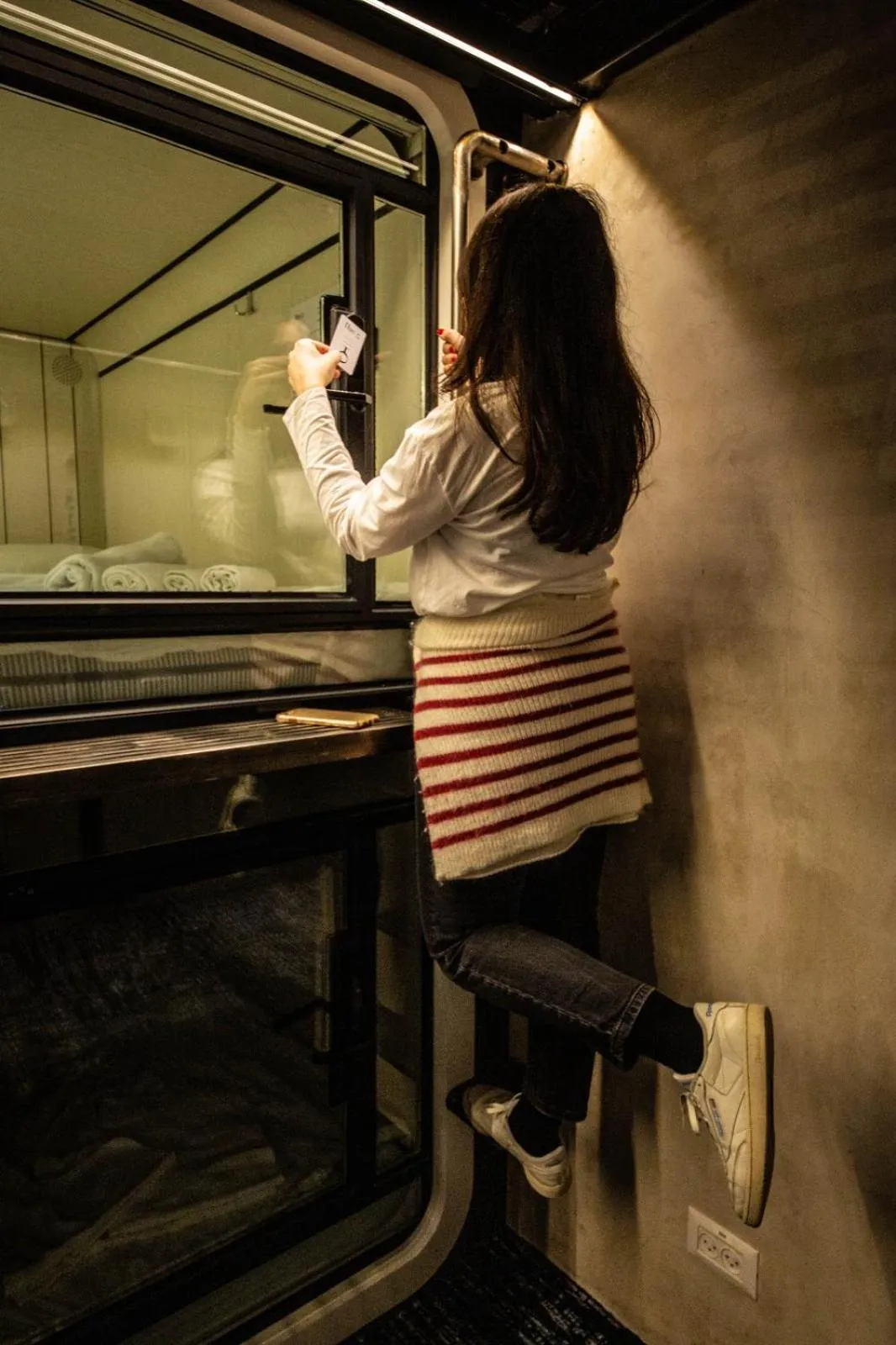 People in The O Pod Capsule Hotel