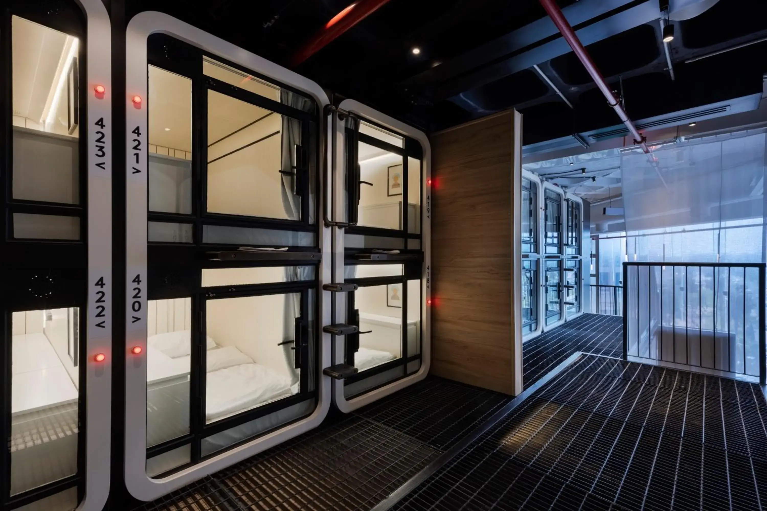 bunk bed in The O Pod Capsule Hotel bunk bed in The O Pod Capsule Hotel