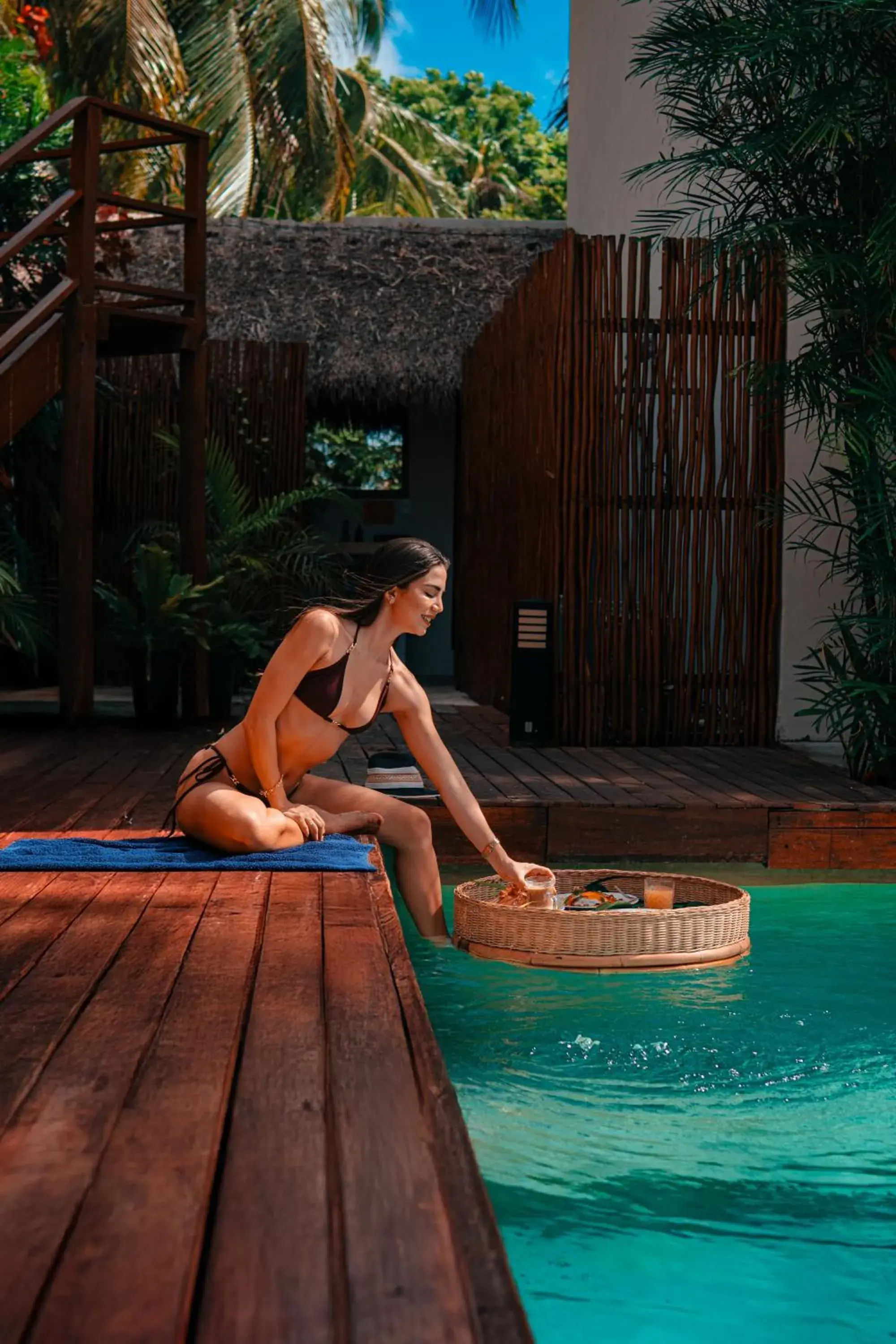 Pool view in Khaban Bacalar Hotel Boutique Pool view in Khaban Bacalar Hotel Boutique