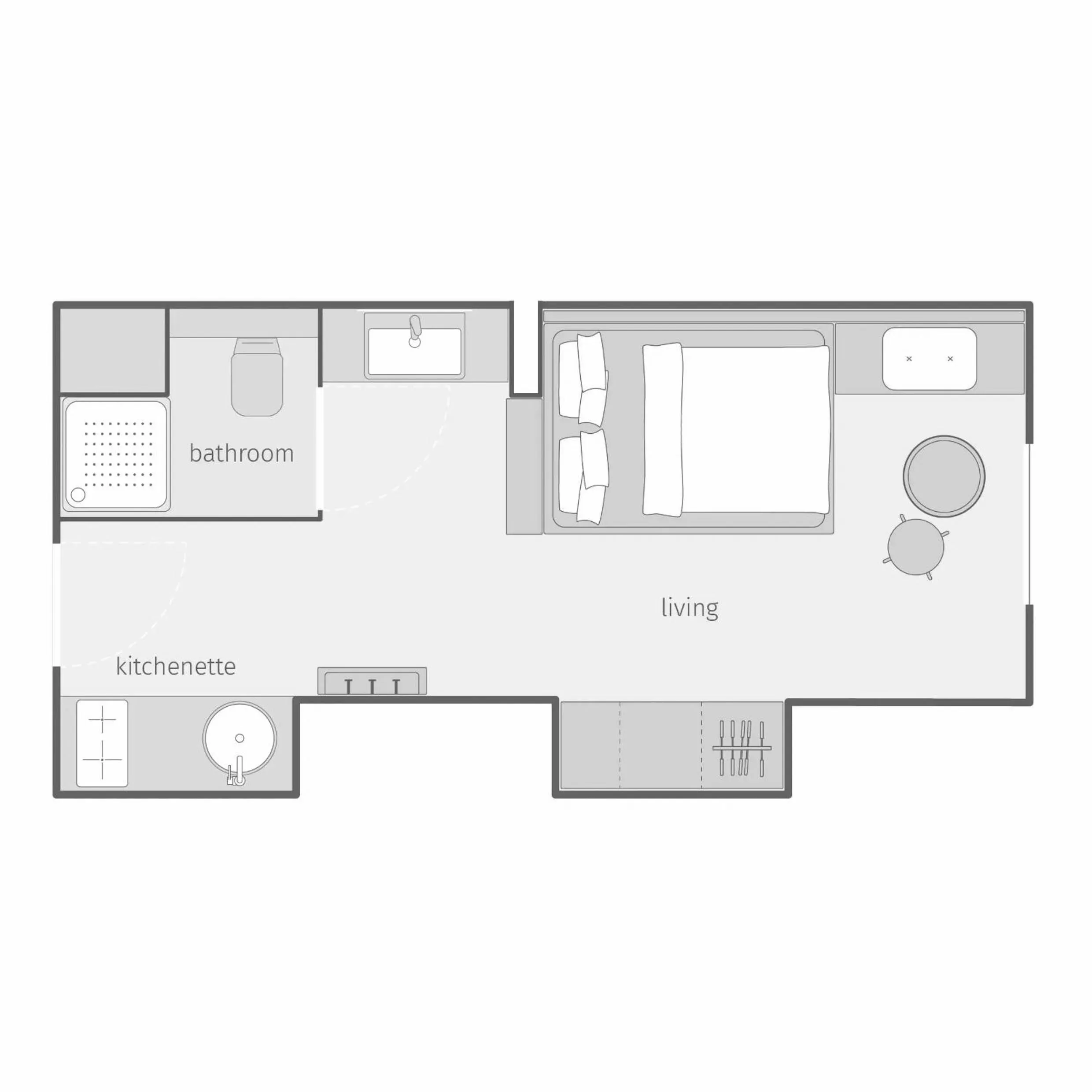 Photo of the whole room in smartments Wien Heiligenstadt