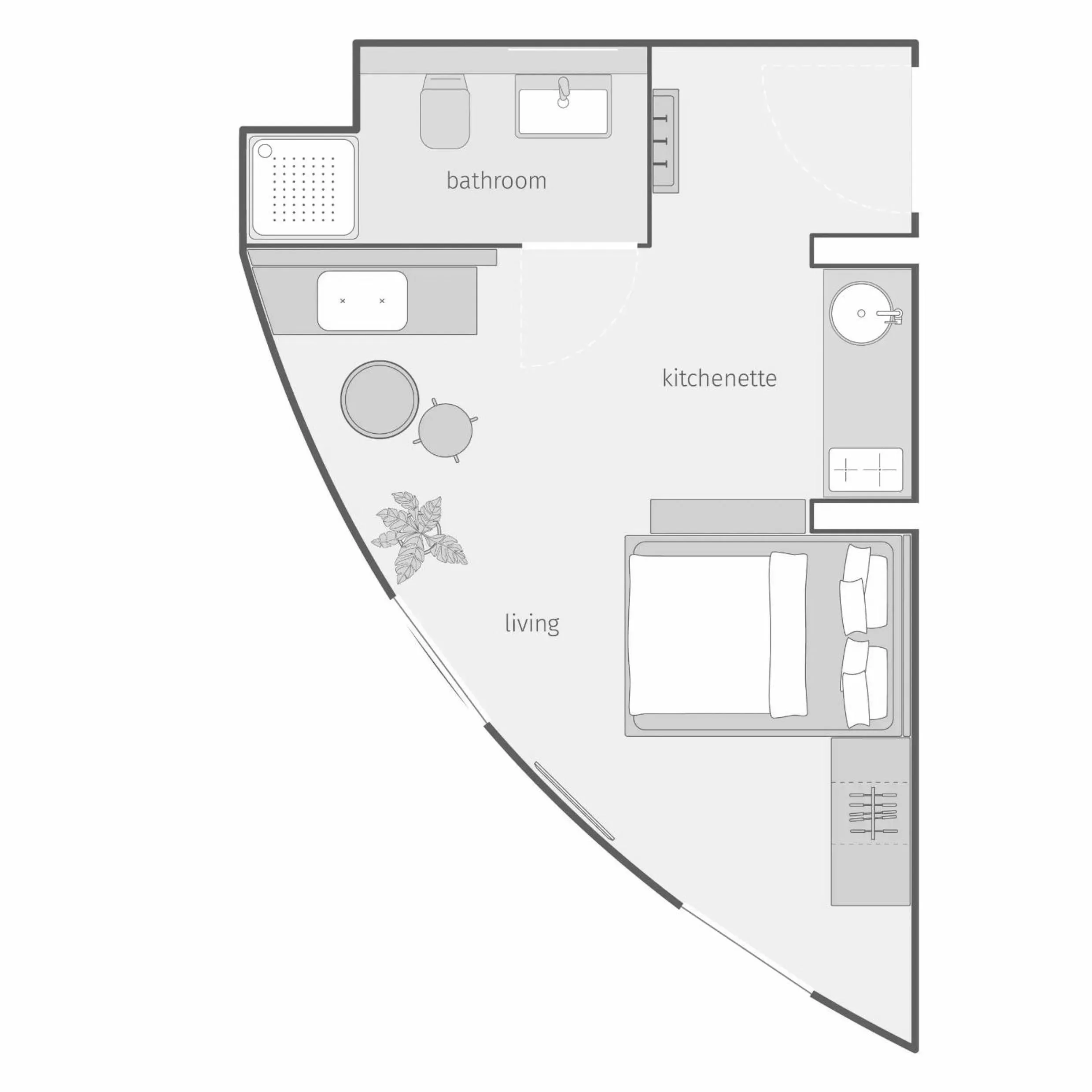 Photo of the whole room in smartments Wien Heiligenstadt