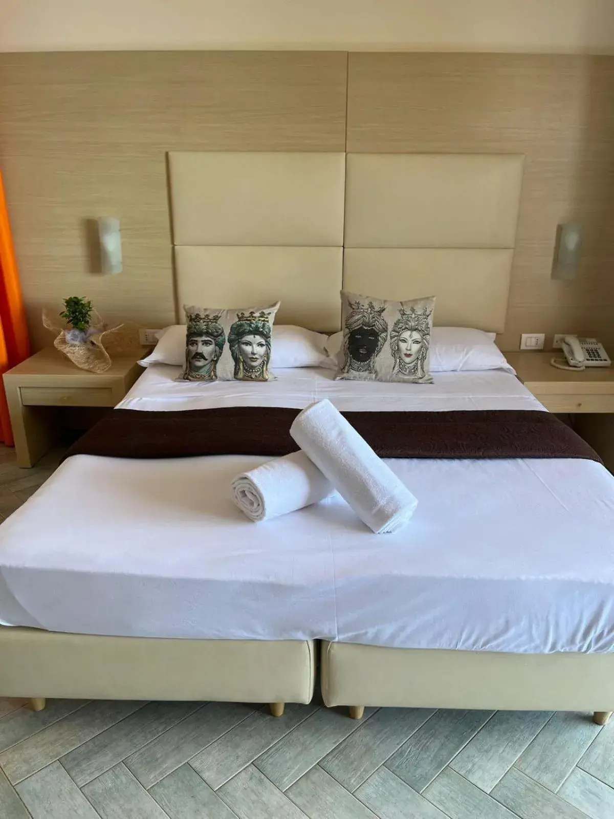 Bed in Taormina Hotel Calipso Bed in Taormina Hotel Calipso