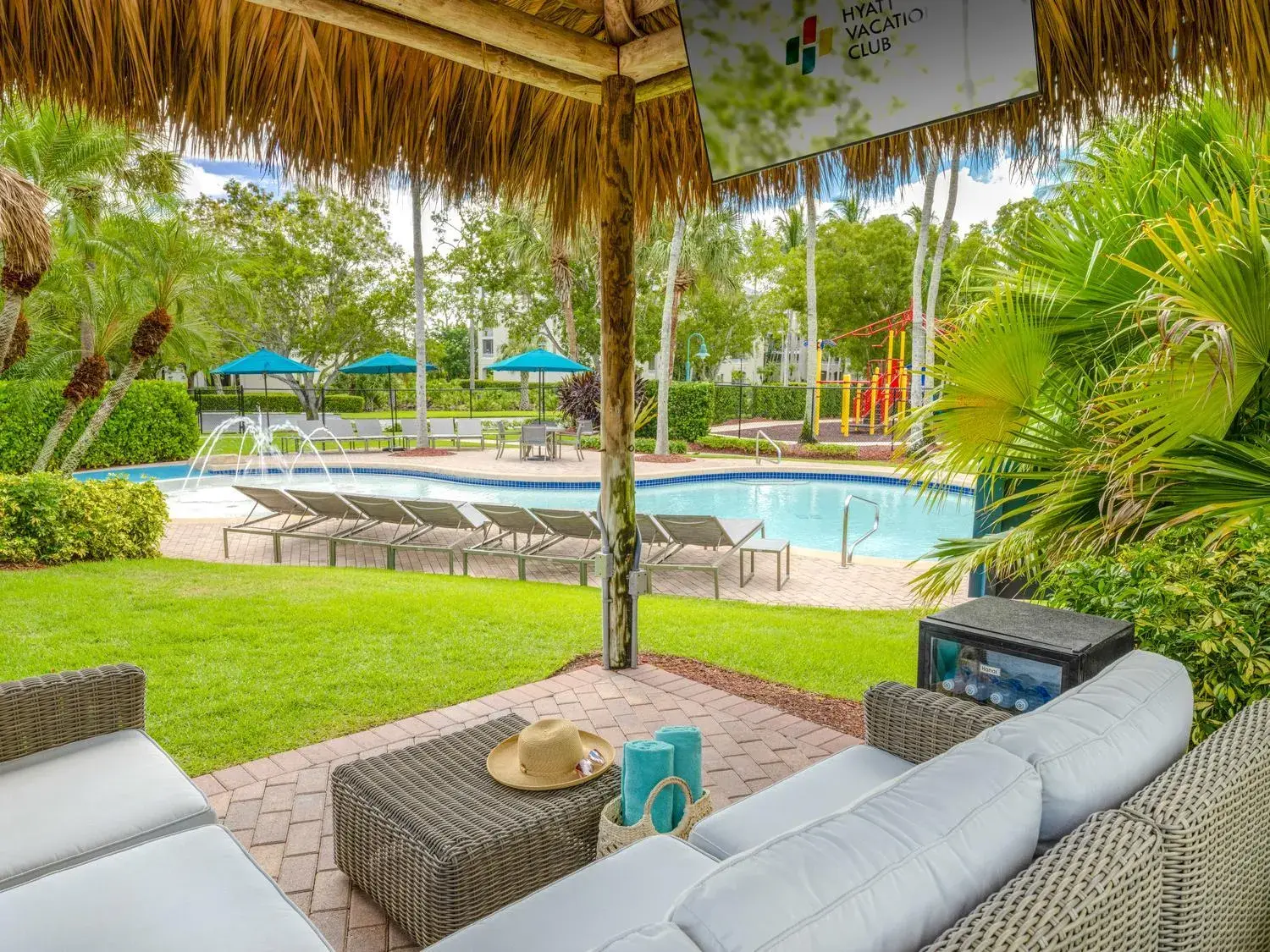 Pool view in Hyatt Vacation Club at Coconut Cove Pool view in Hyatt Vacation Club at Coconut Cove
