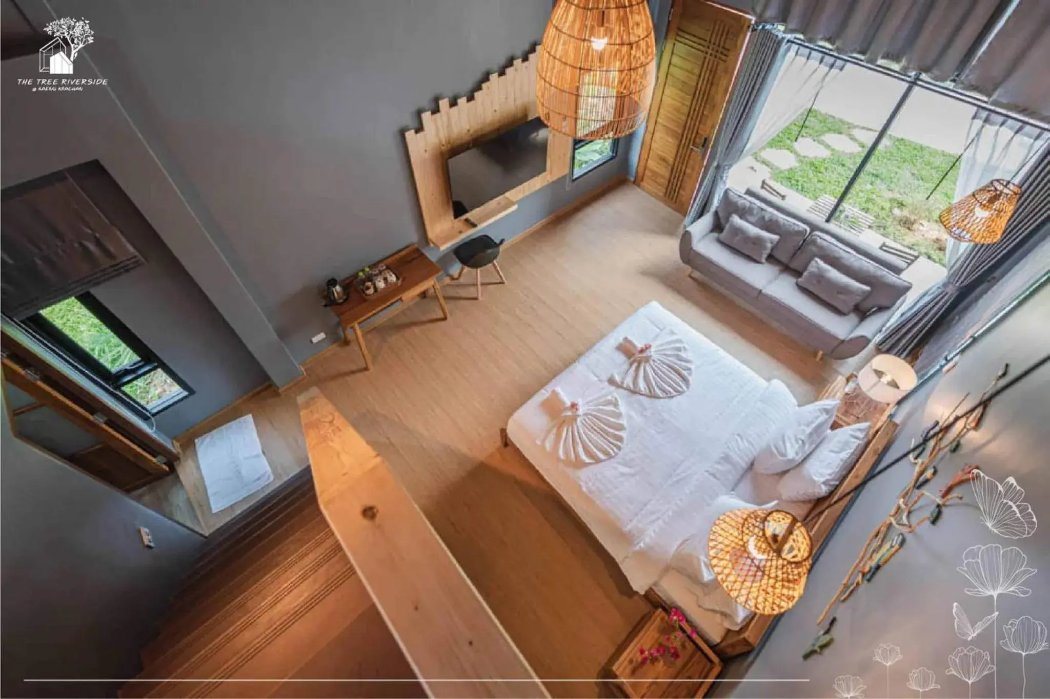 Bed in The Tree Riverside Resort Kaeng Krachan Bed in The Tree Riverside Resort Kaeng Krachan