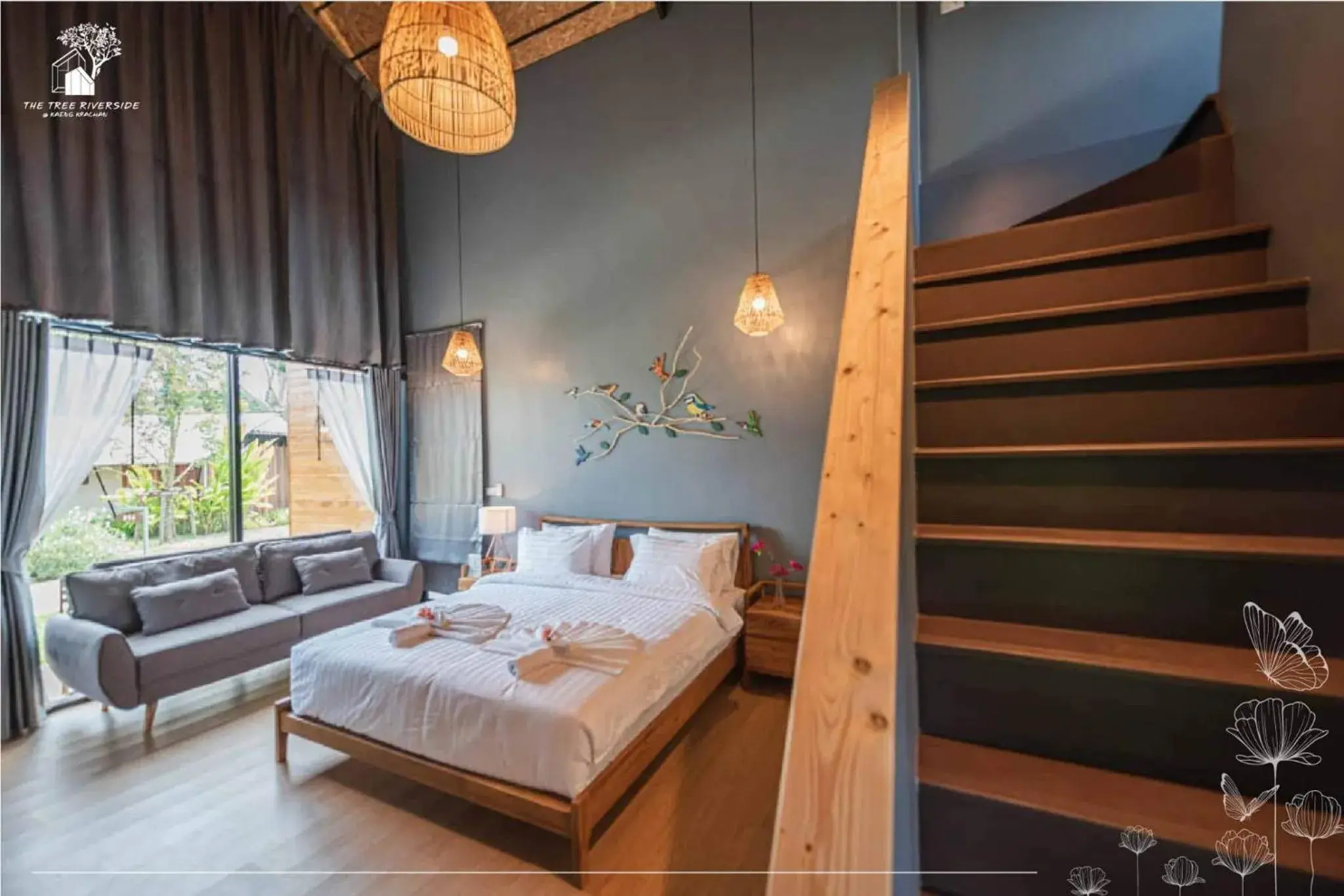 Bed in The Tree Riverside Resort Kaeng Krachan Bed in The Tree Riverside Resort Kaeng Krachan