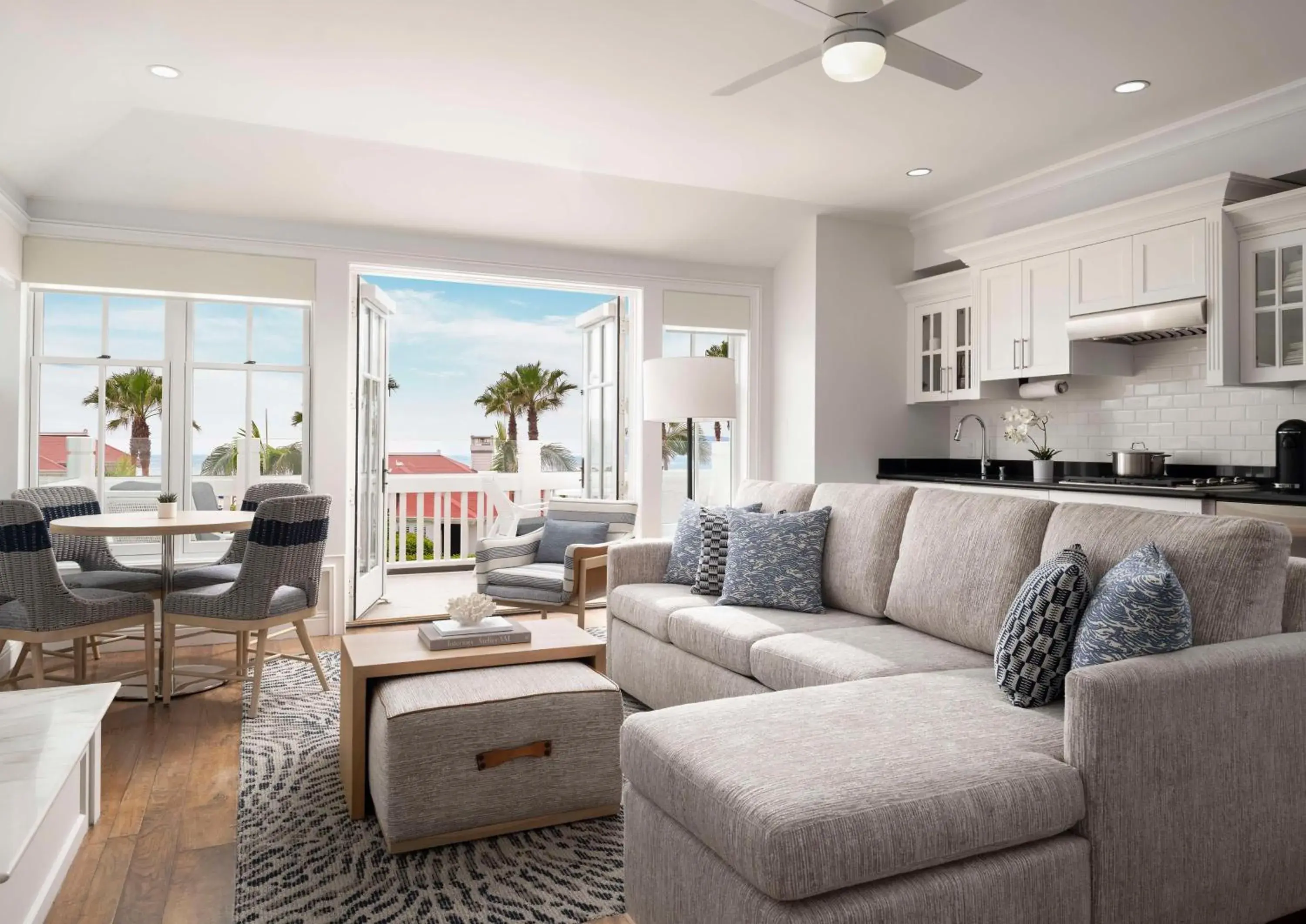 Living room in Beach Village at The Del, LXR Hotels & Resorts Living room in Beach Village at The Del, LXR Hotels & Resorts