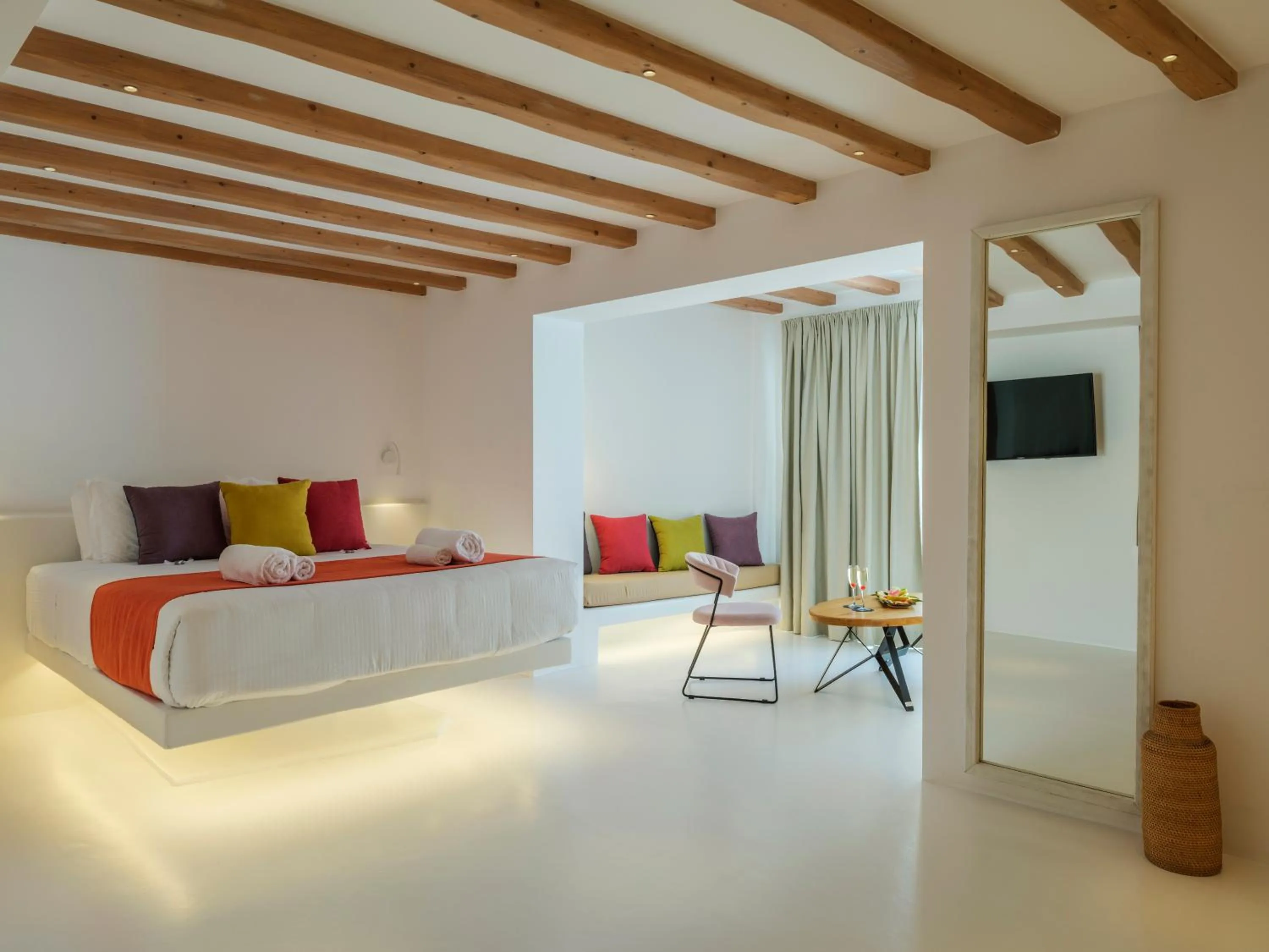 Bed in Axel Beach Mykonos - Adults Only