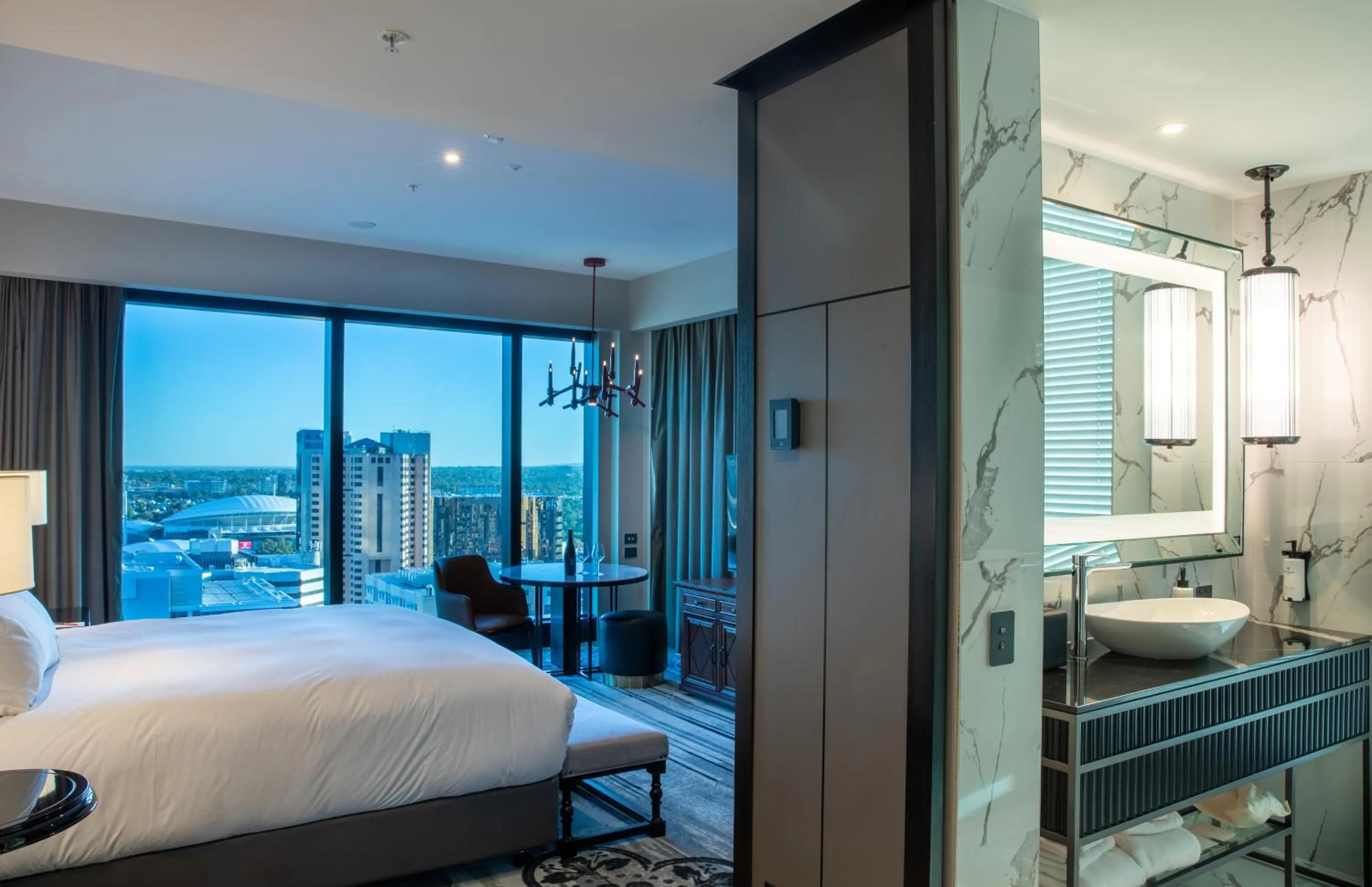 Bathroom, Bed in Sofitel Adelaide