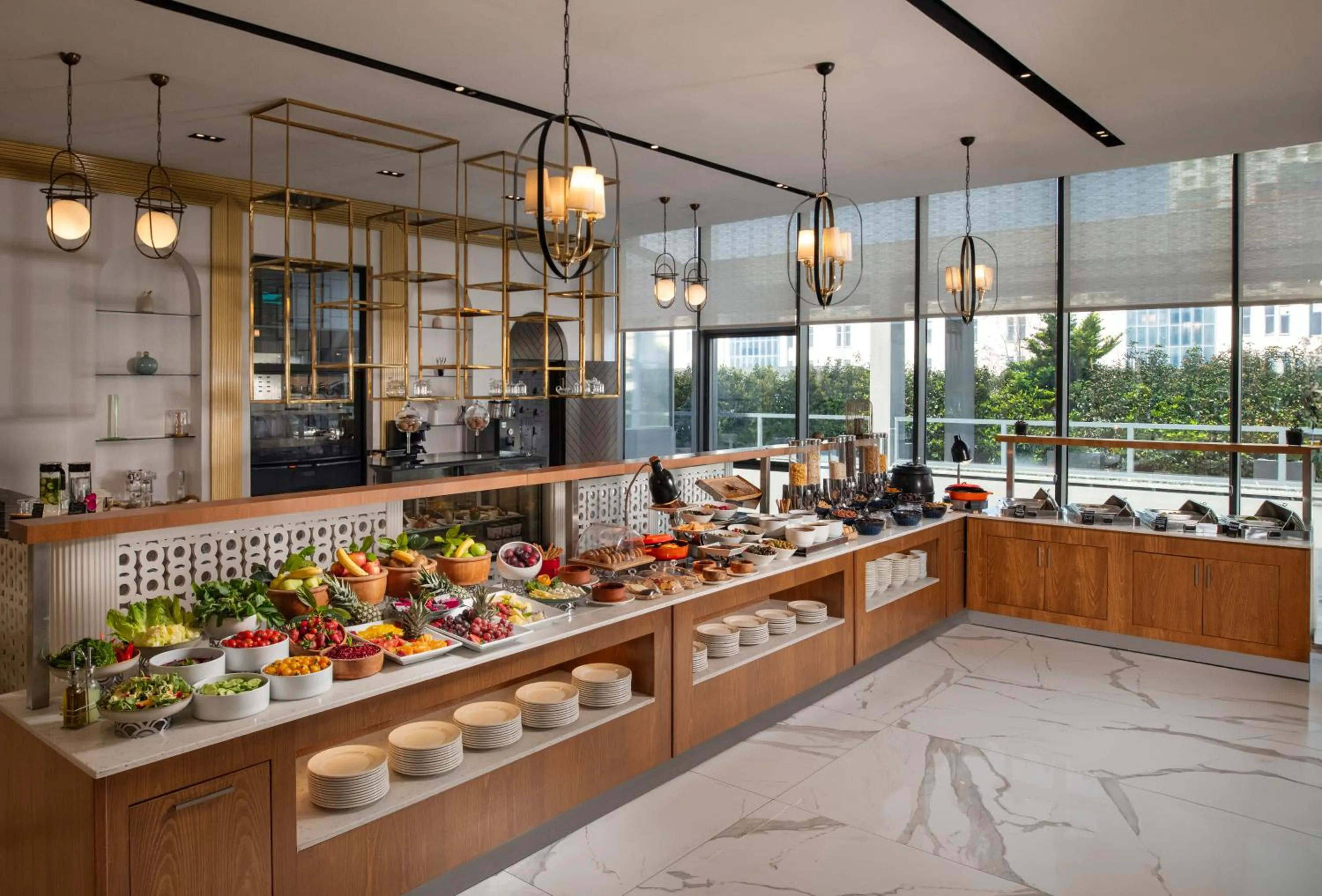 Buffet breakfast in Movenpick Living Istanbul West