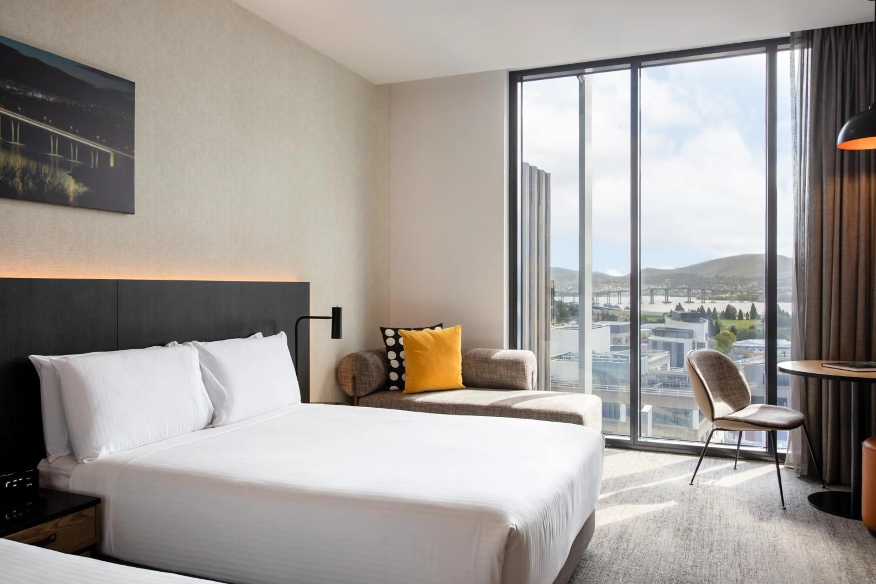 Bed in Mövenpick Hotel Hobart