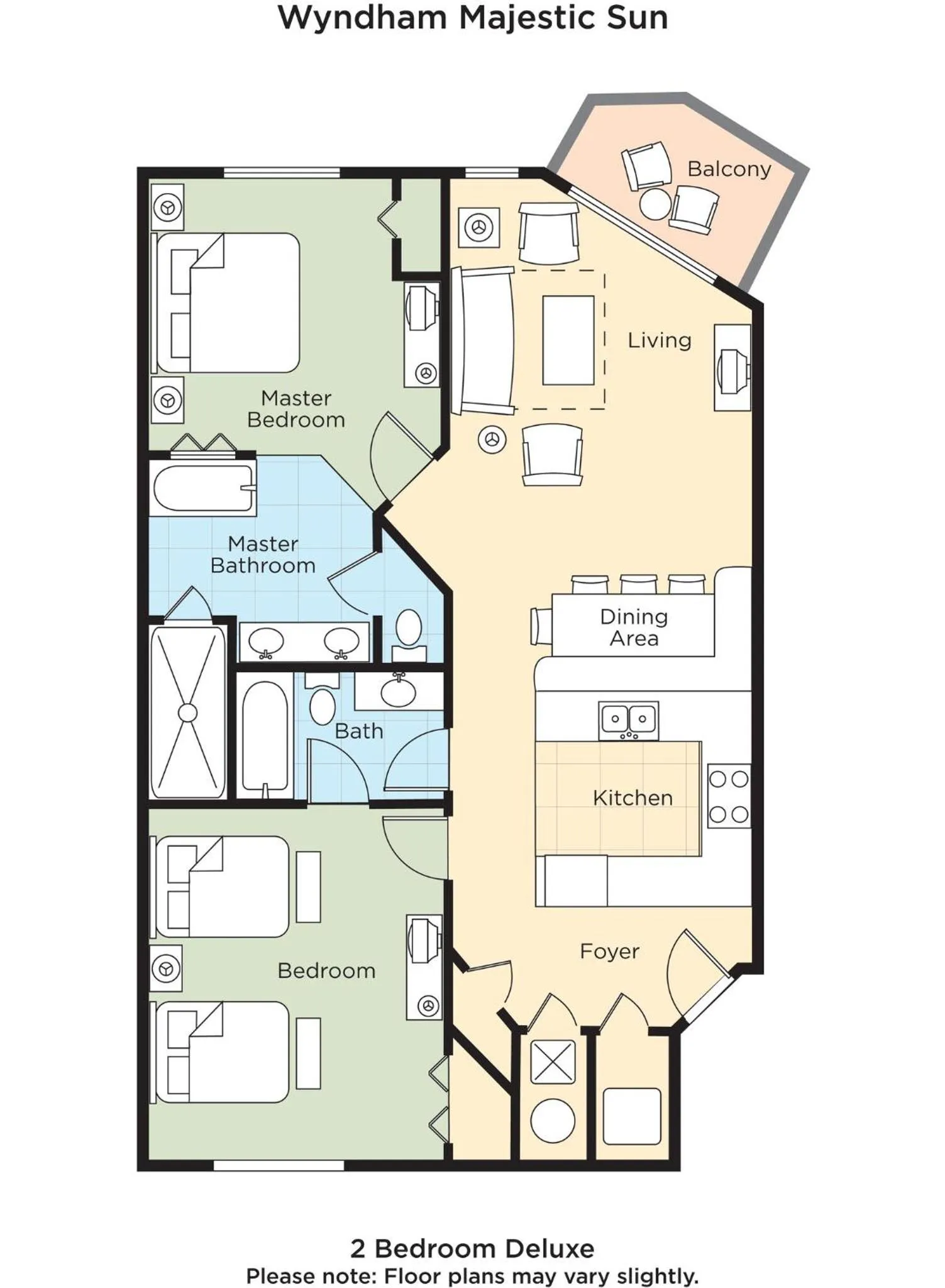 Floor plan in Club Wyndham at Majestic Sun