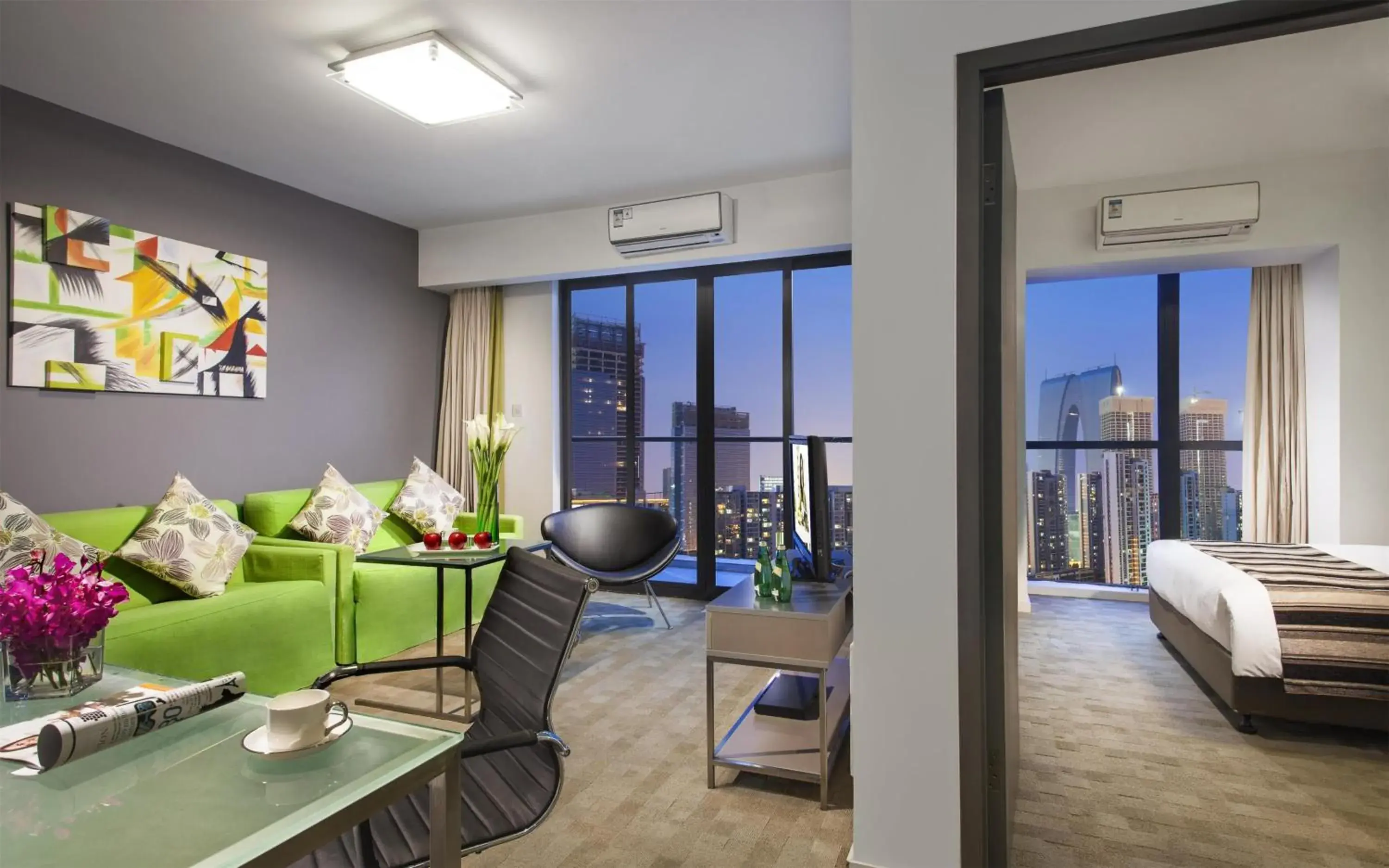 Bedroom, Bed in Citadines Xinghai Suzhou Bedroom, Bed in Citadines Xinghai Suzhou