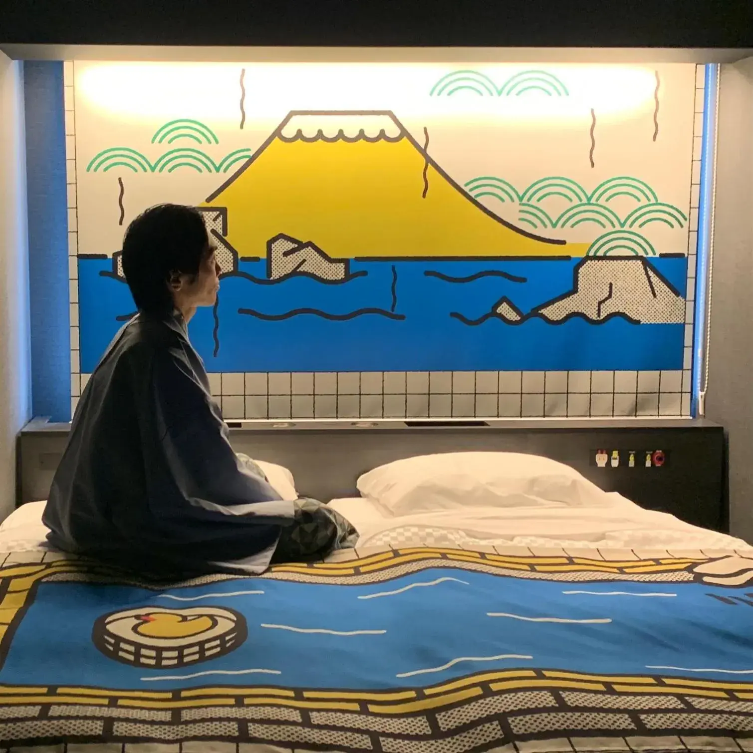 Decorative detail, Bed in HOTEL TAVINOS Kyoto Decorative detail, Bed in HOTEL TAVINOS Kyoto