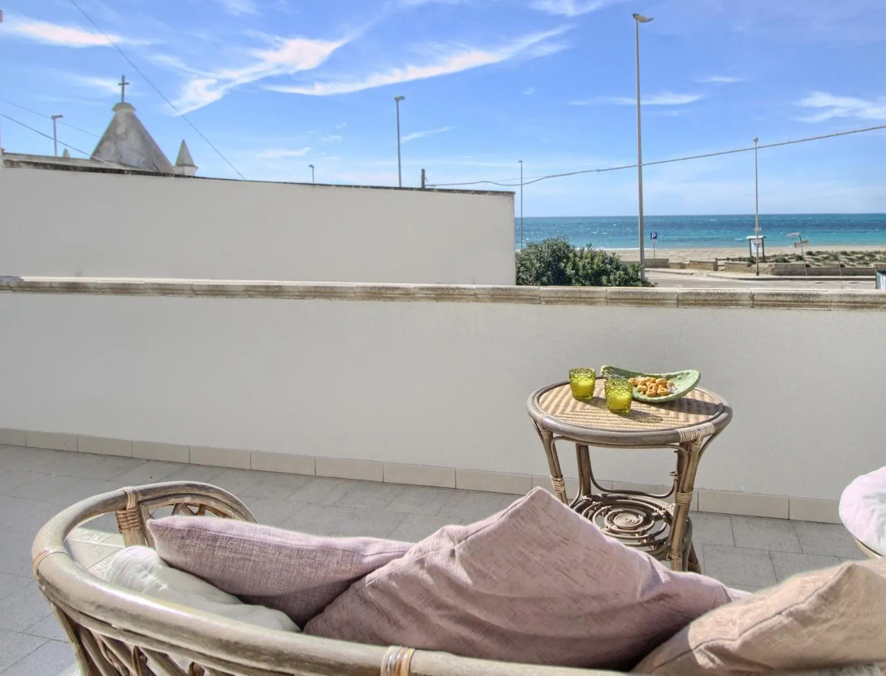 Balcony/Terrace in Front Beach Torre Mozza by LoveSud