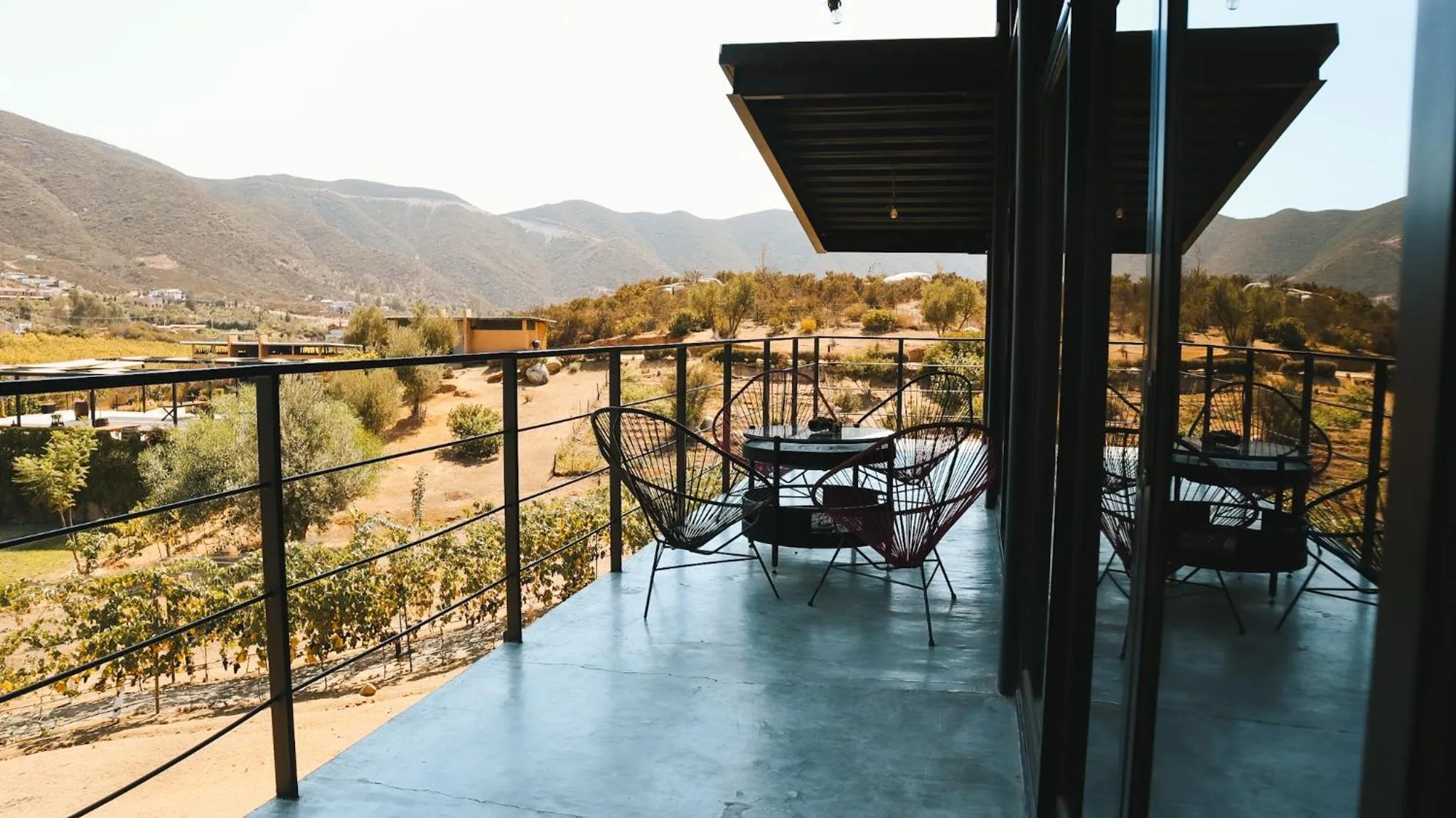 Balcony/Terrace in Origen75 Loft - Villas - Skypool - Viñedo, Valle de Guadalupe