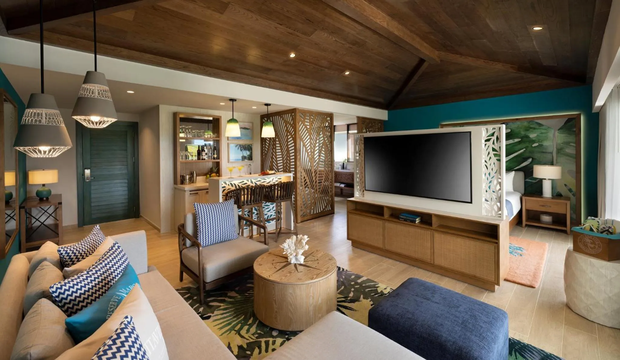 Living room in Margaritaville Beach Resort Cap Cana Hammock - An Adults Only All-Inclusive Experience