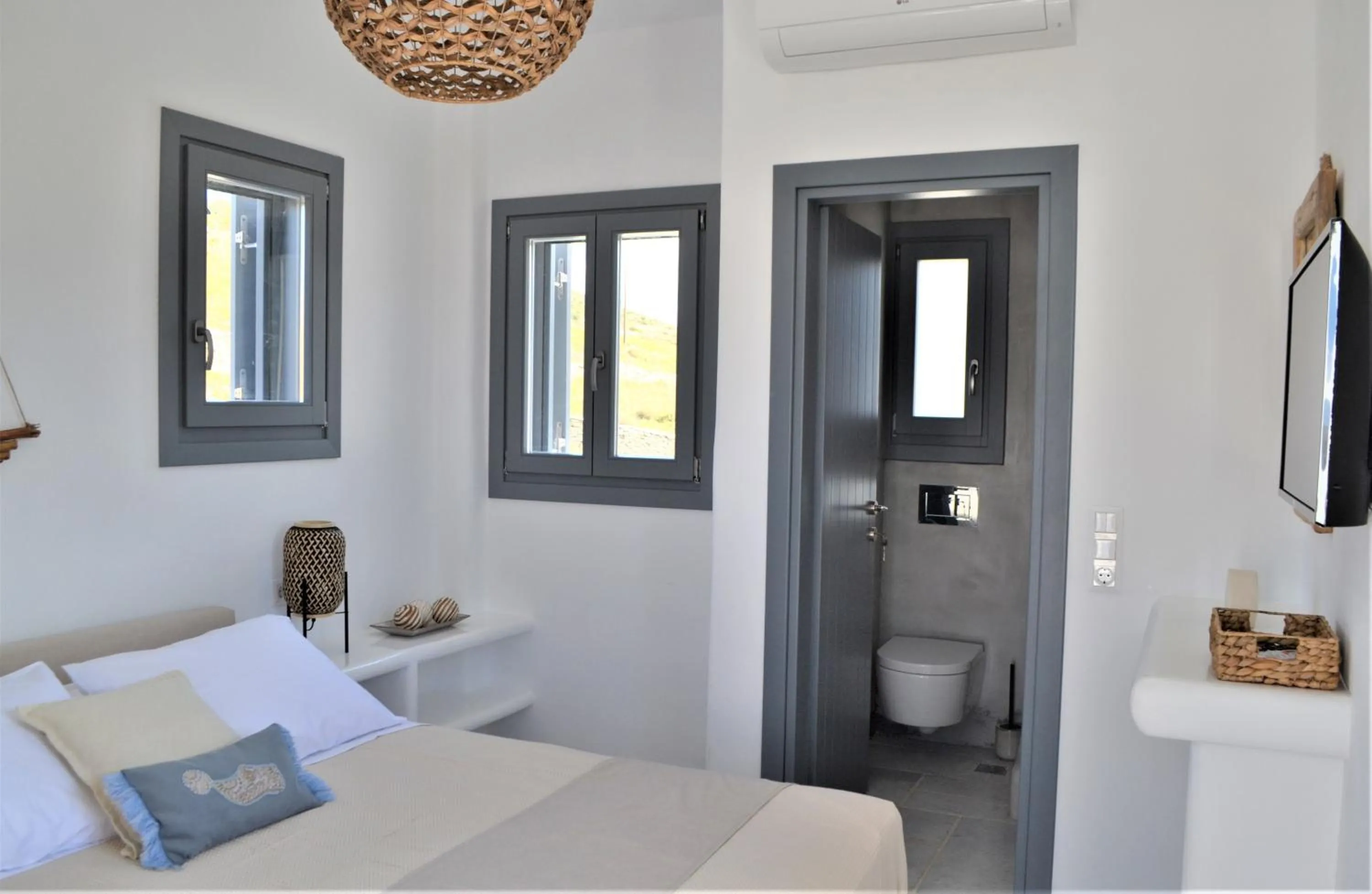 Bathroom, Bed in Krotiri View Paros