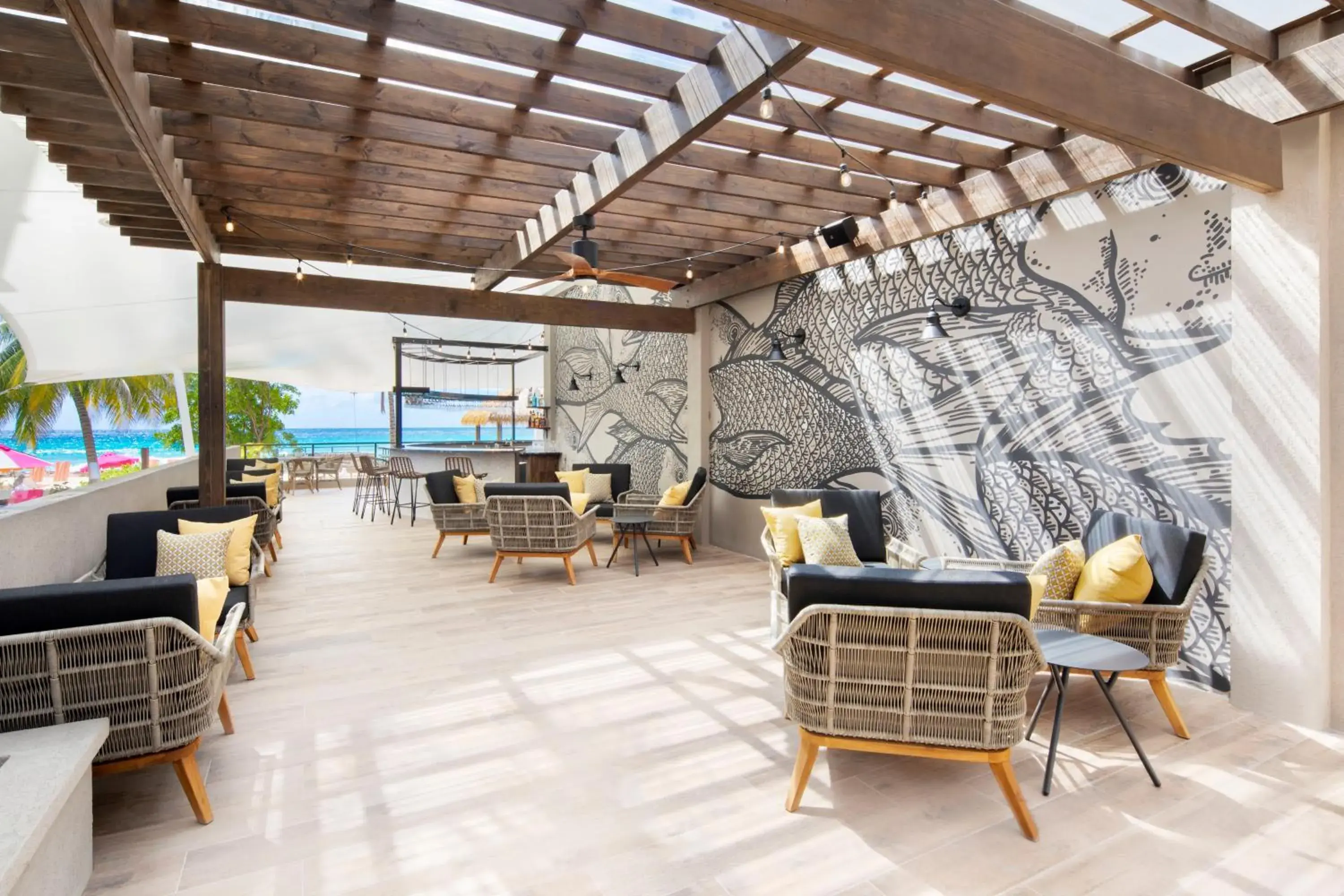 Lounge or bar in O2 Beach Club & Spa All Inclusive by Ocean Hotels Lounge or bar in O2 Beach Club & Spa All Inclusive by Ocean Hotels