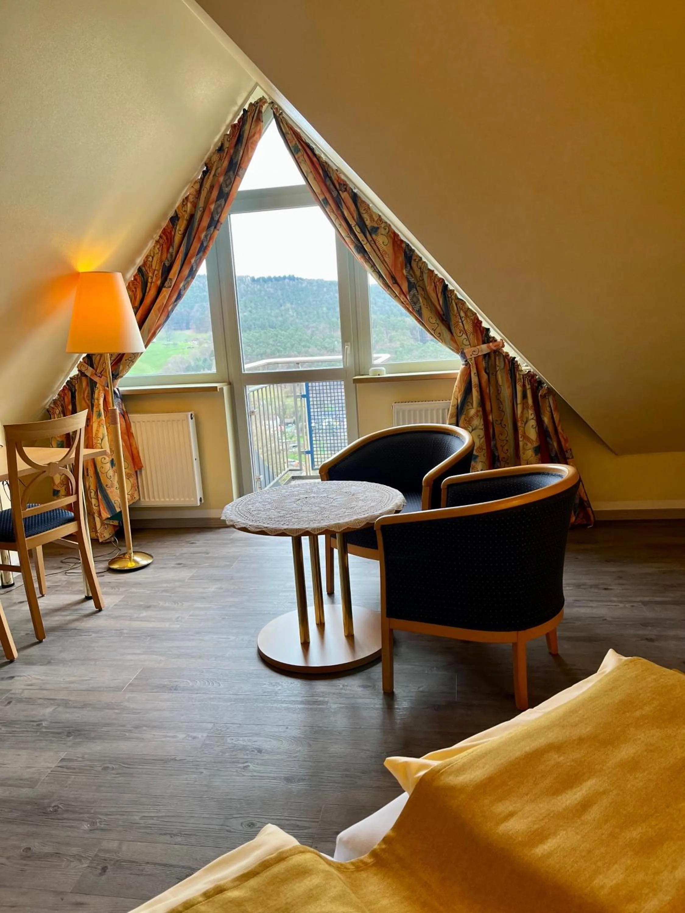 Seating area, Bed in PANORAMA Hotel Heimbuchenthal