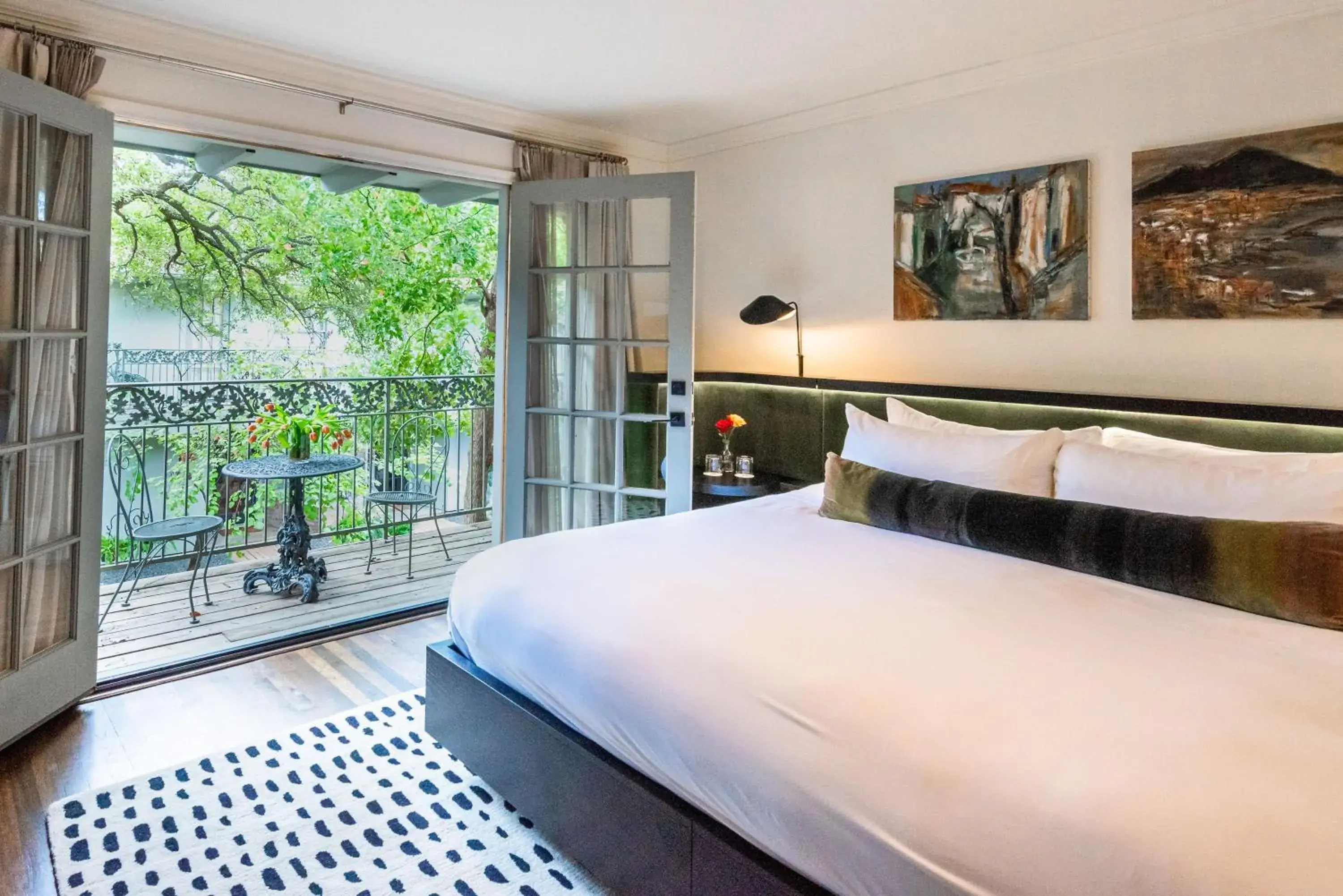 Bed in La Colombe d'Or Hotel Bed in La Colombe d'Or Hotel