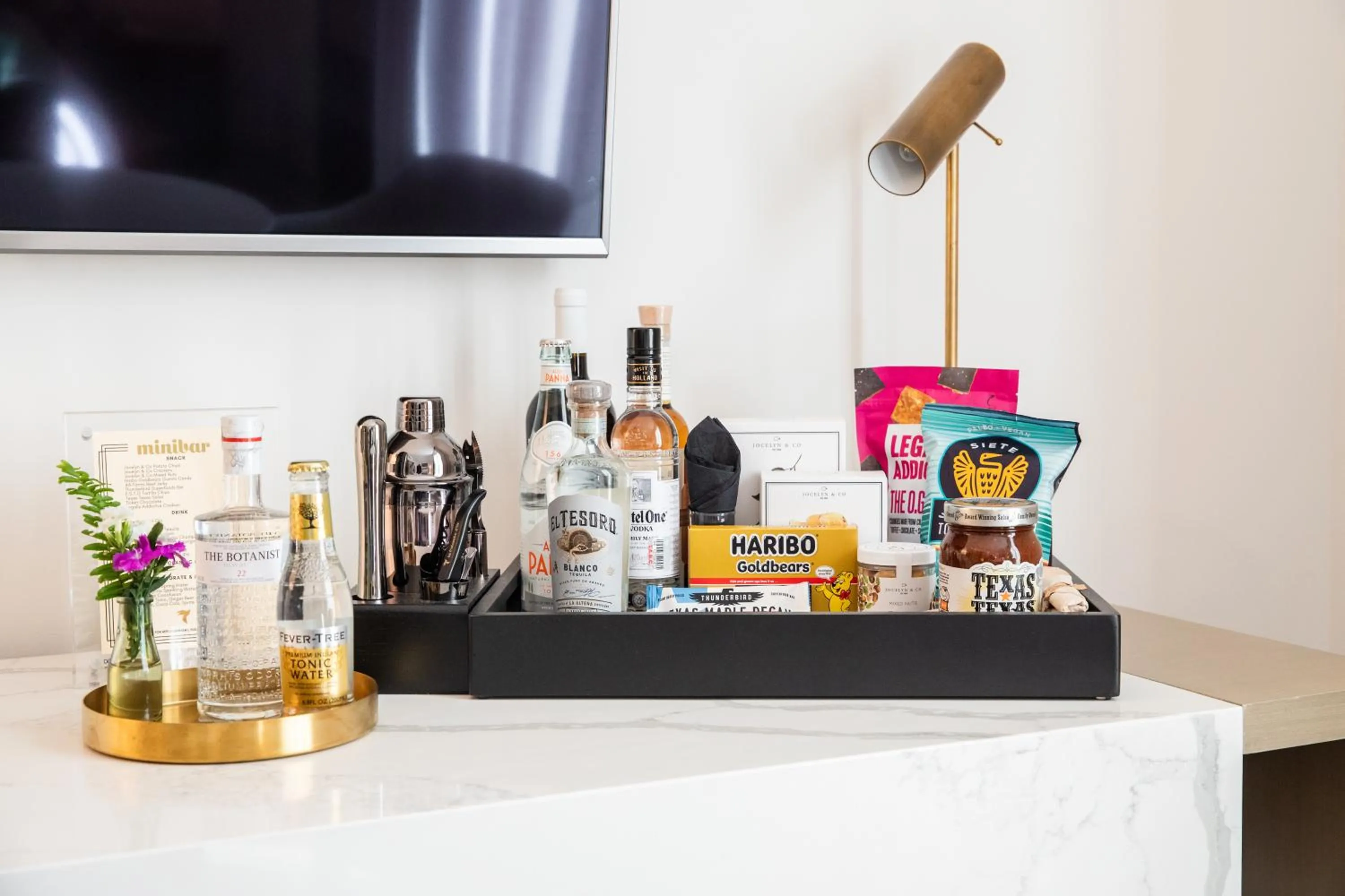 minibar in La Colombe d'Or Hotel