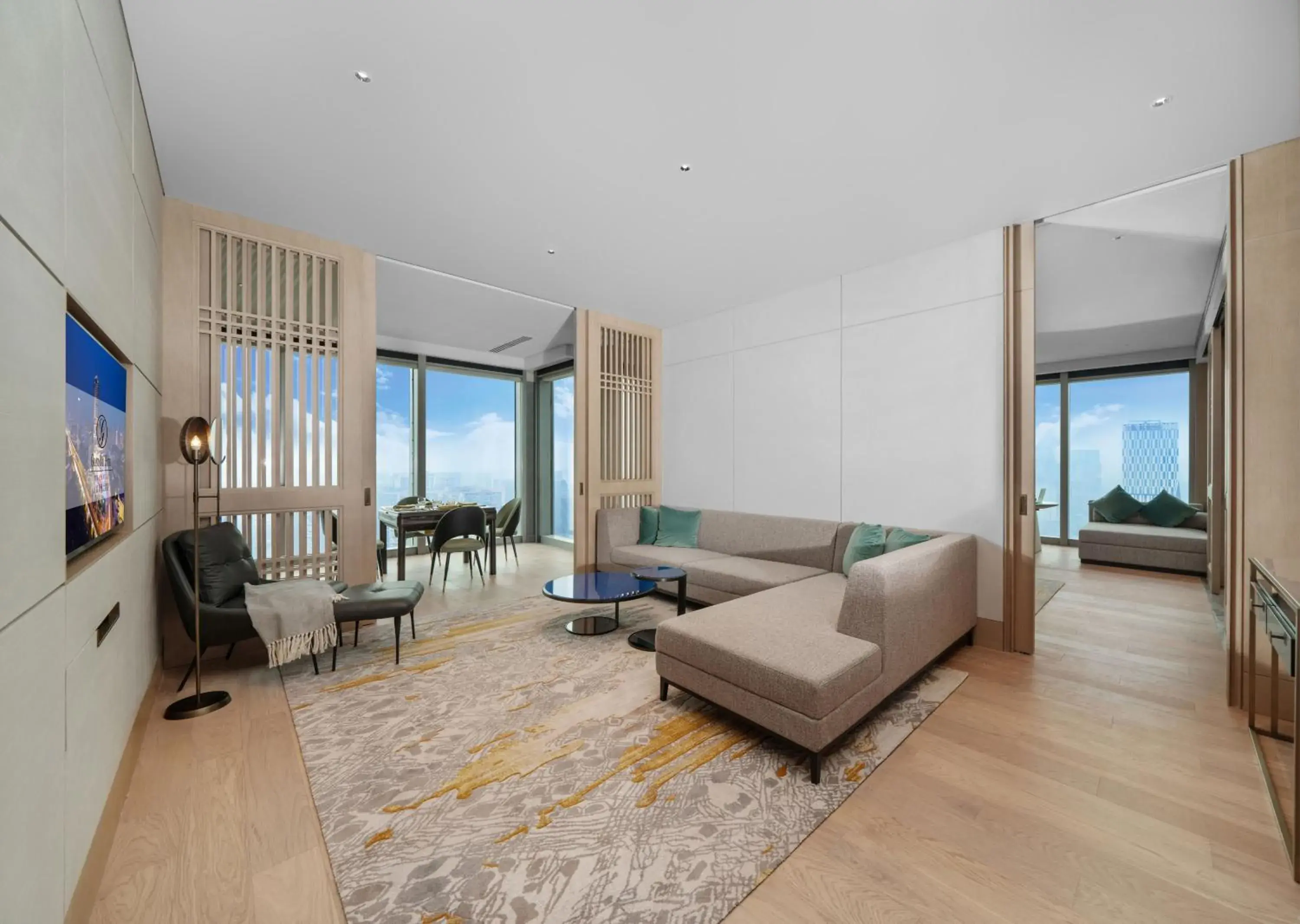 Living room, Bed in Grand Bay Hotel Chengdu Living room, Bed in Grand Bay Hotel Chengdu