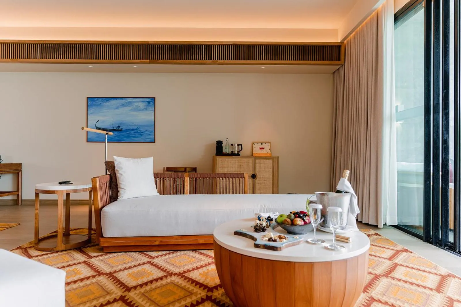 Seating area, Bed in Kuda Villingili Maldives, Free Return Transfers 03 nights & above