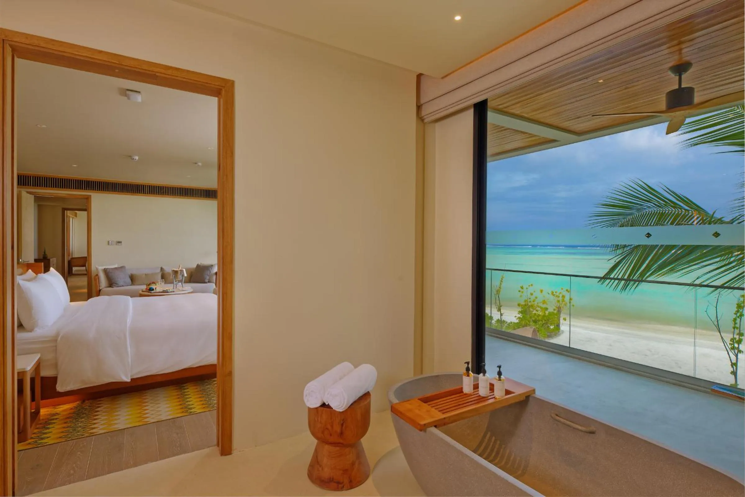 View (from property/room), Bed in Kuda Villingili Maldives, Free Return Transfers 03 nights & above