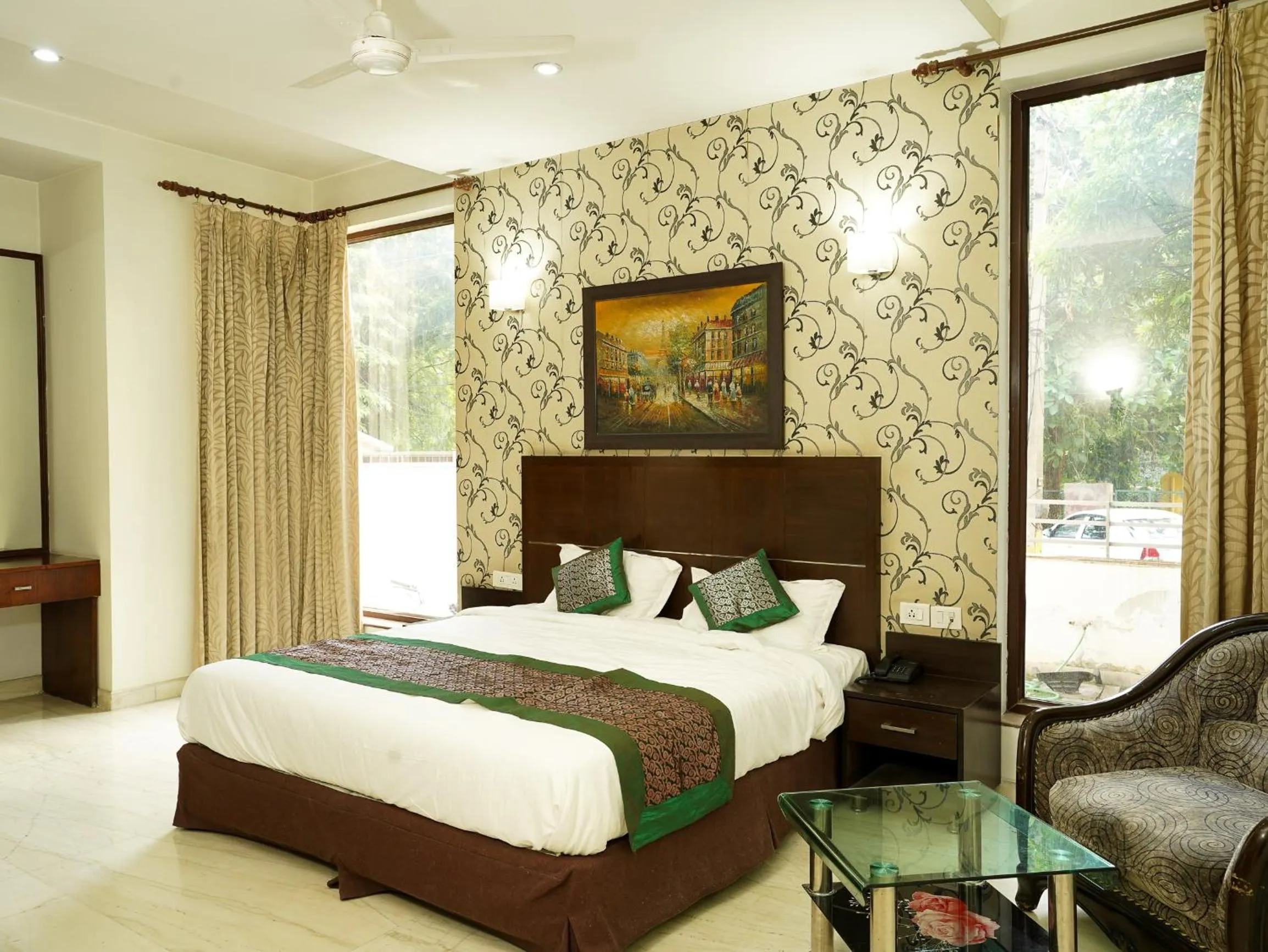 Bed in Lime Tree Hotel Sushant Lok Gurgaon Sector 29 Next to IFFCO CHOWK metro