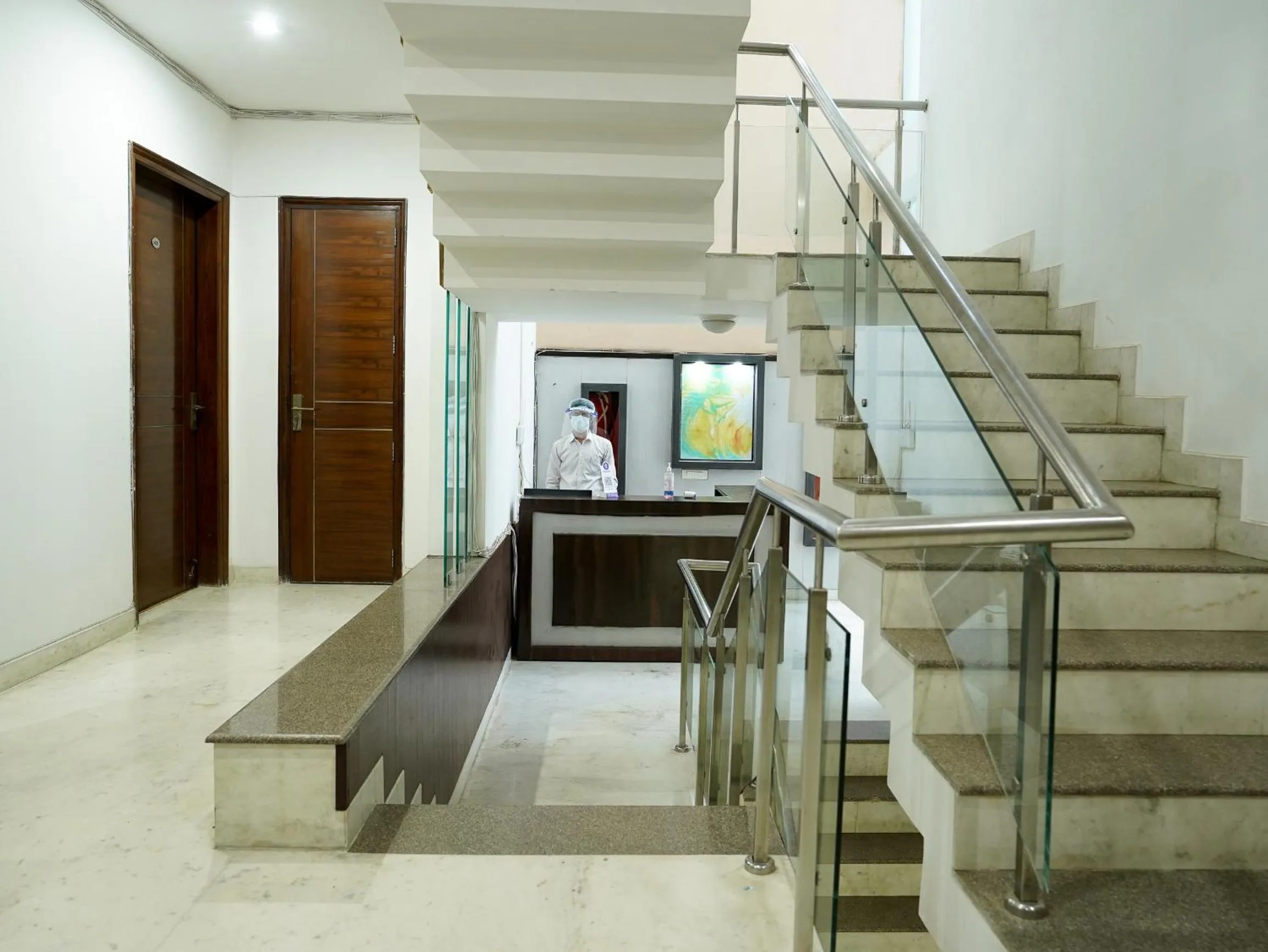 Communal lounge/ TV room in Lime Tree Hotel Sushant Lok Gurgaon Sector 29 Next to IFFCO CHOWK metro