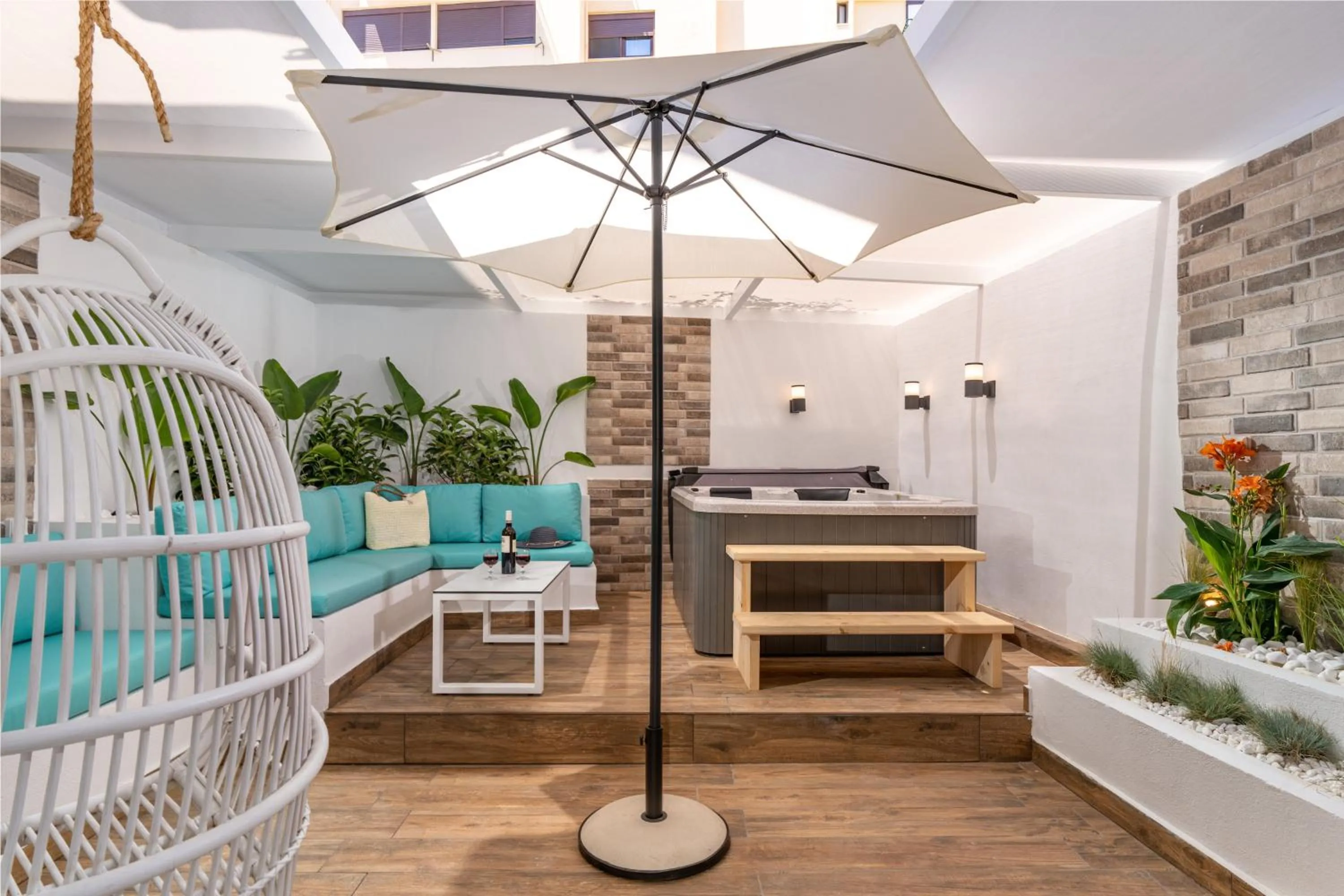 Patio in City and Sand Suites