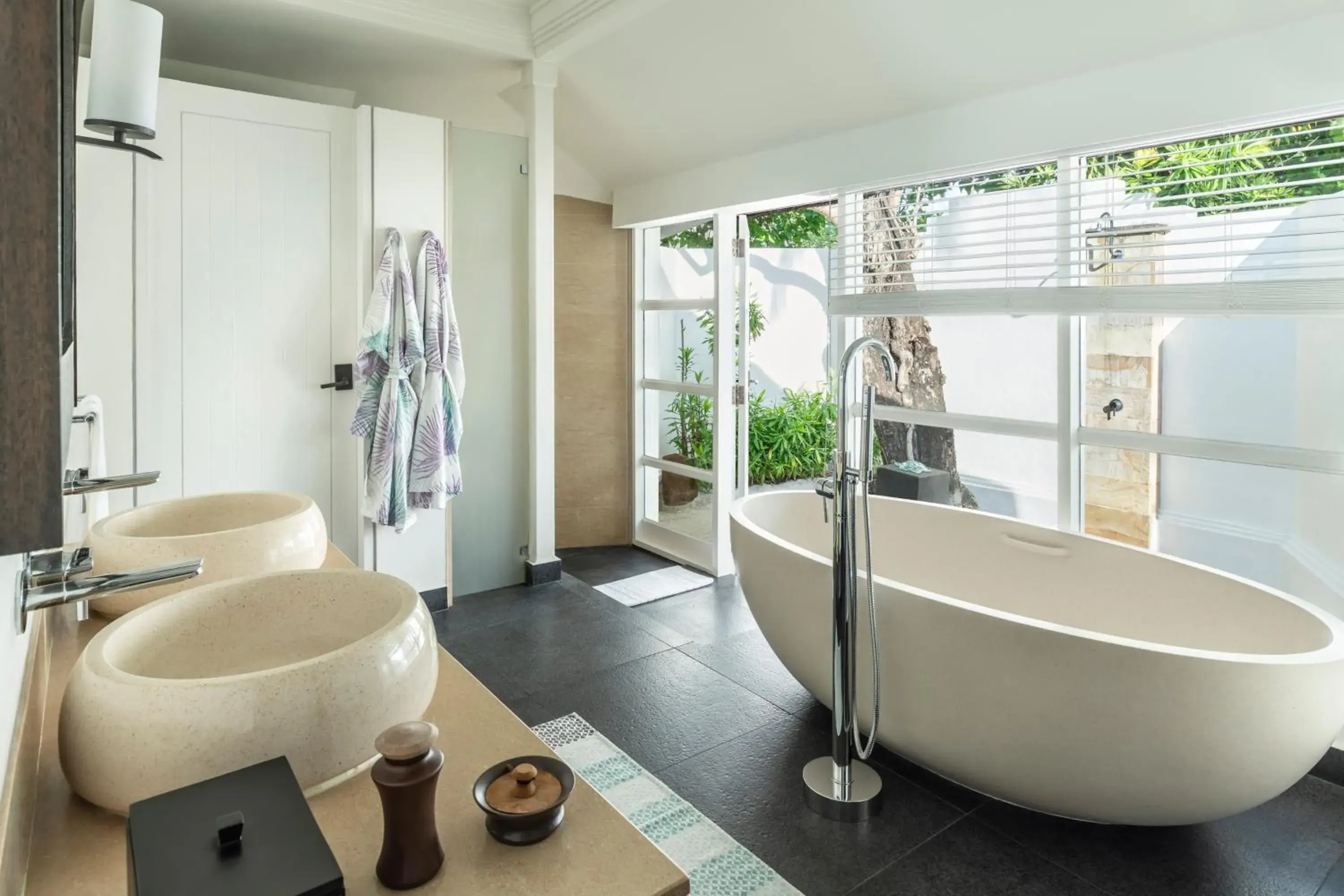 Bathroom in Four Seasons Resort Maldives at Kuda Huraa Bathroom in Four Seasons Resort Maldives at Kuda Huraa