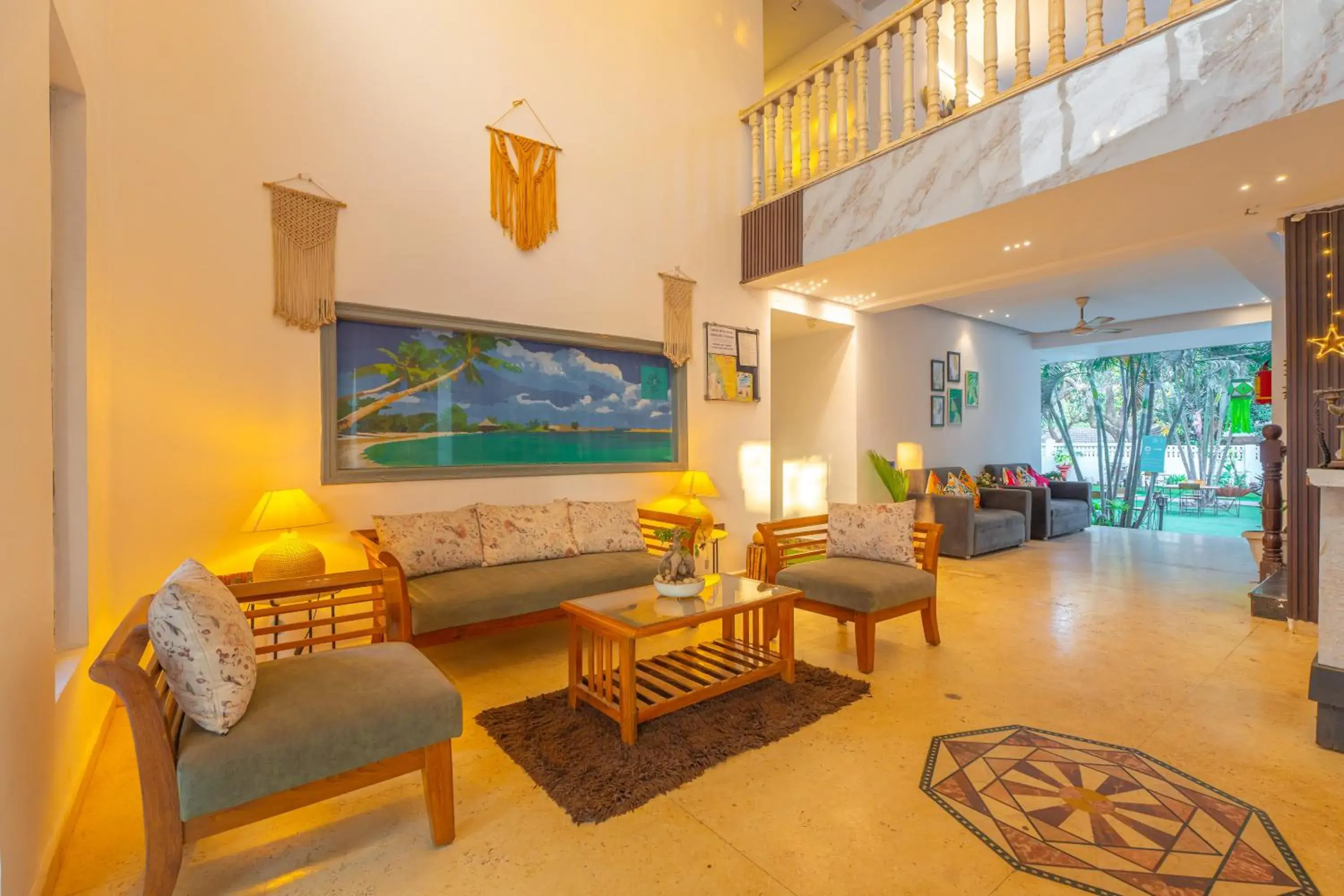 Lobby or reception in The Boho, Vagator Beach Goa Near Thalassa Lobby or reception in The Boho, Vagator Beach Goa Near Thalassa