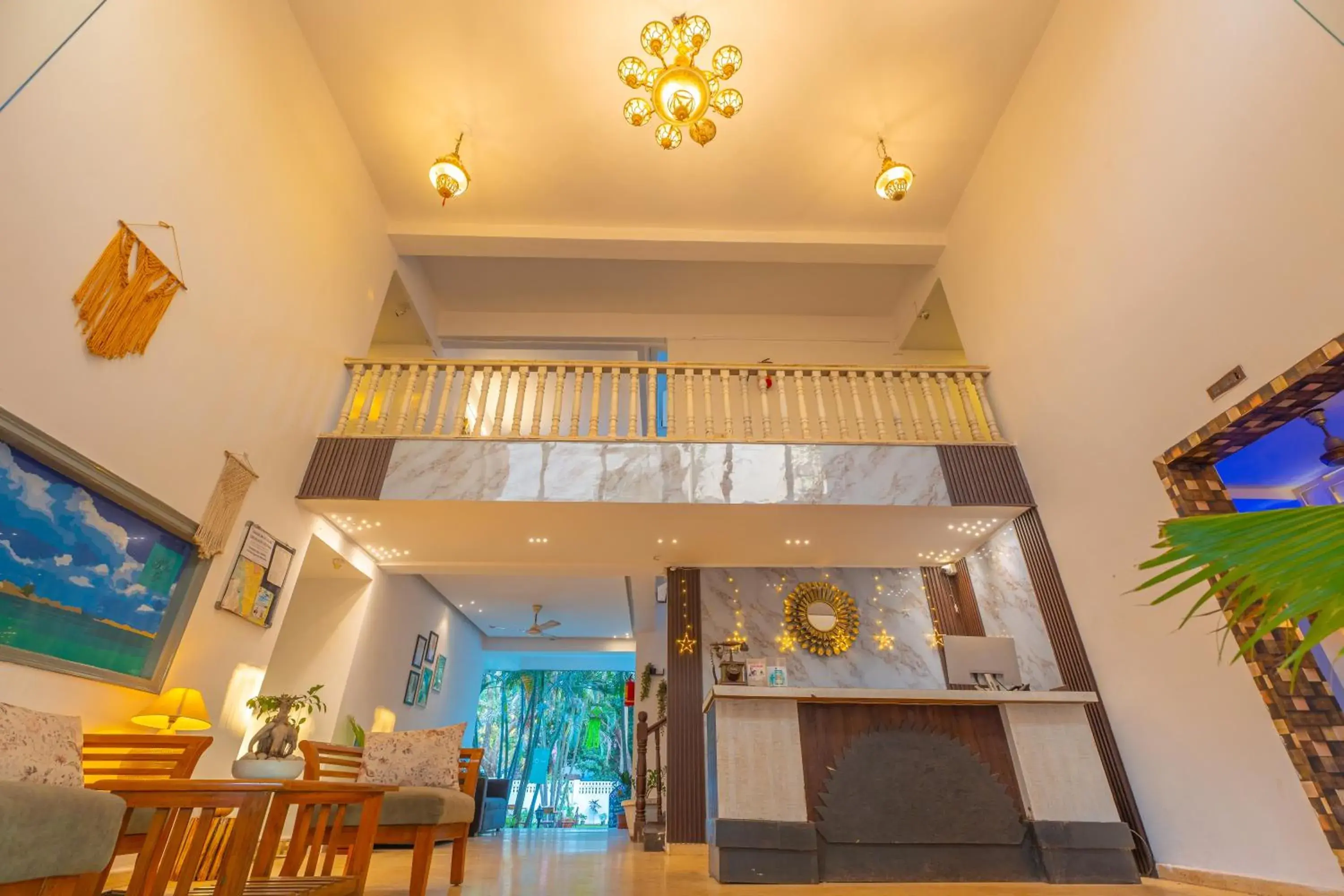 Lobby or reception in The Boho, Vagator Beach Goa Near Thalassa Lobby or reception in The Boho, Vagator Beach Goa Near Thalassa