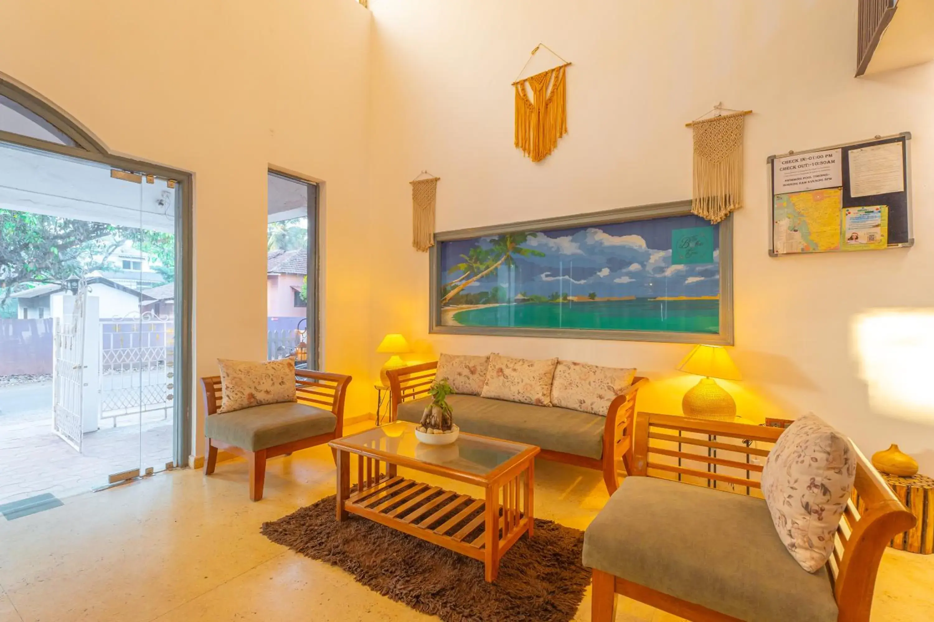 Lobby or reception in The Boho, Vagator Beach Goa Near Thalassa Lobby or reception in The Boho, Vagator Beach Goa Near Thalassa