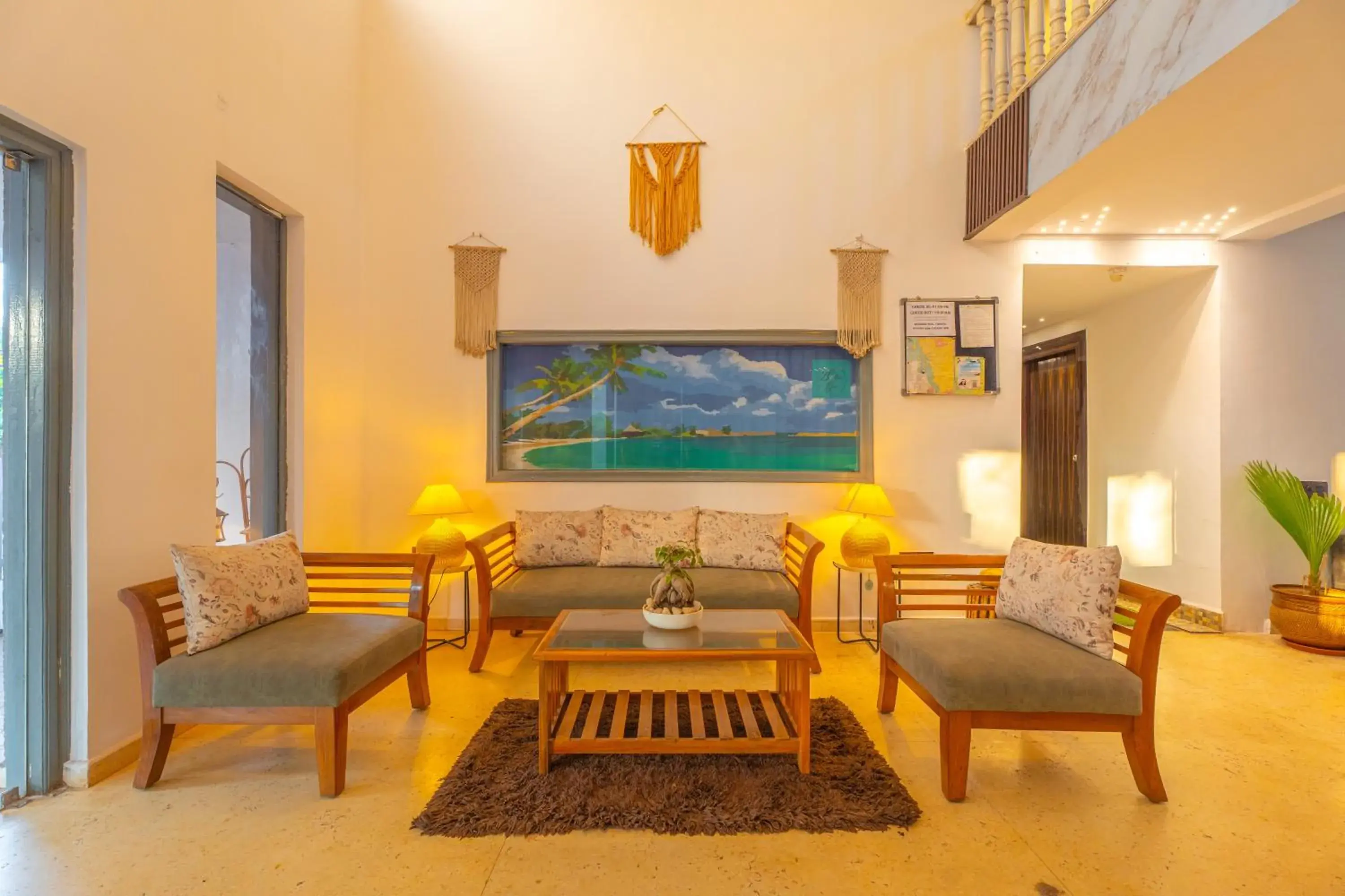 Lobby or reception in The Boho, Vagator Beach Goa Near Thalassa Lobby or reception in The Boho, Vagator Beach Goa Near Thalassa