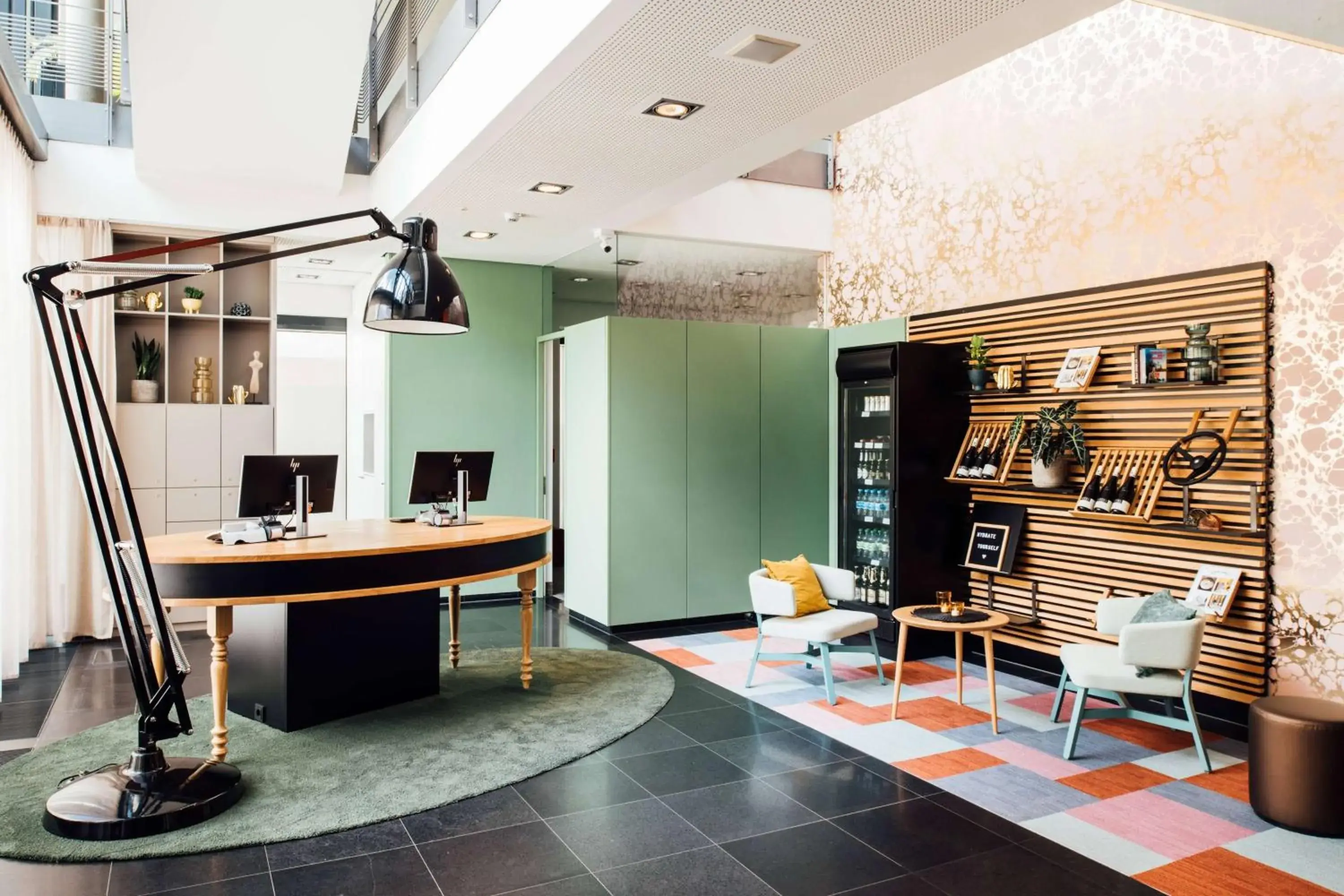 Lobby or reception in Vienna House Easy by Wyndham Stuttgart Lobby or reception in Vienna House Easy by Wyndham Stuttgart