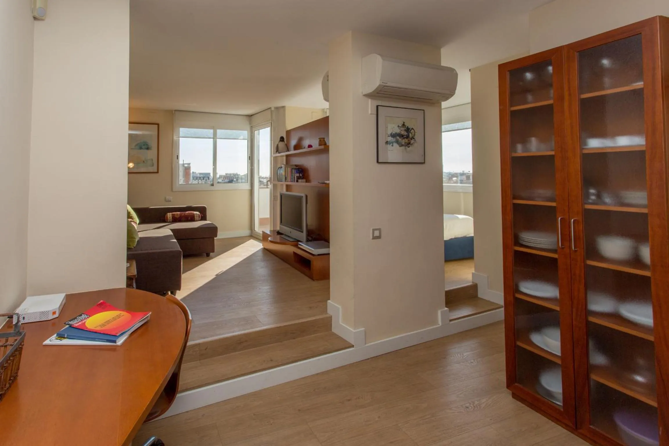 Day, Bed in Gaudi penthouse with terrace views