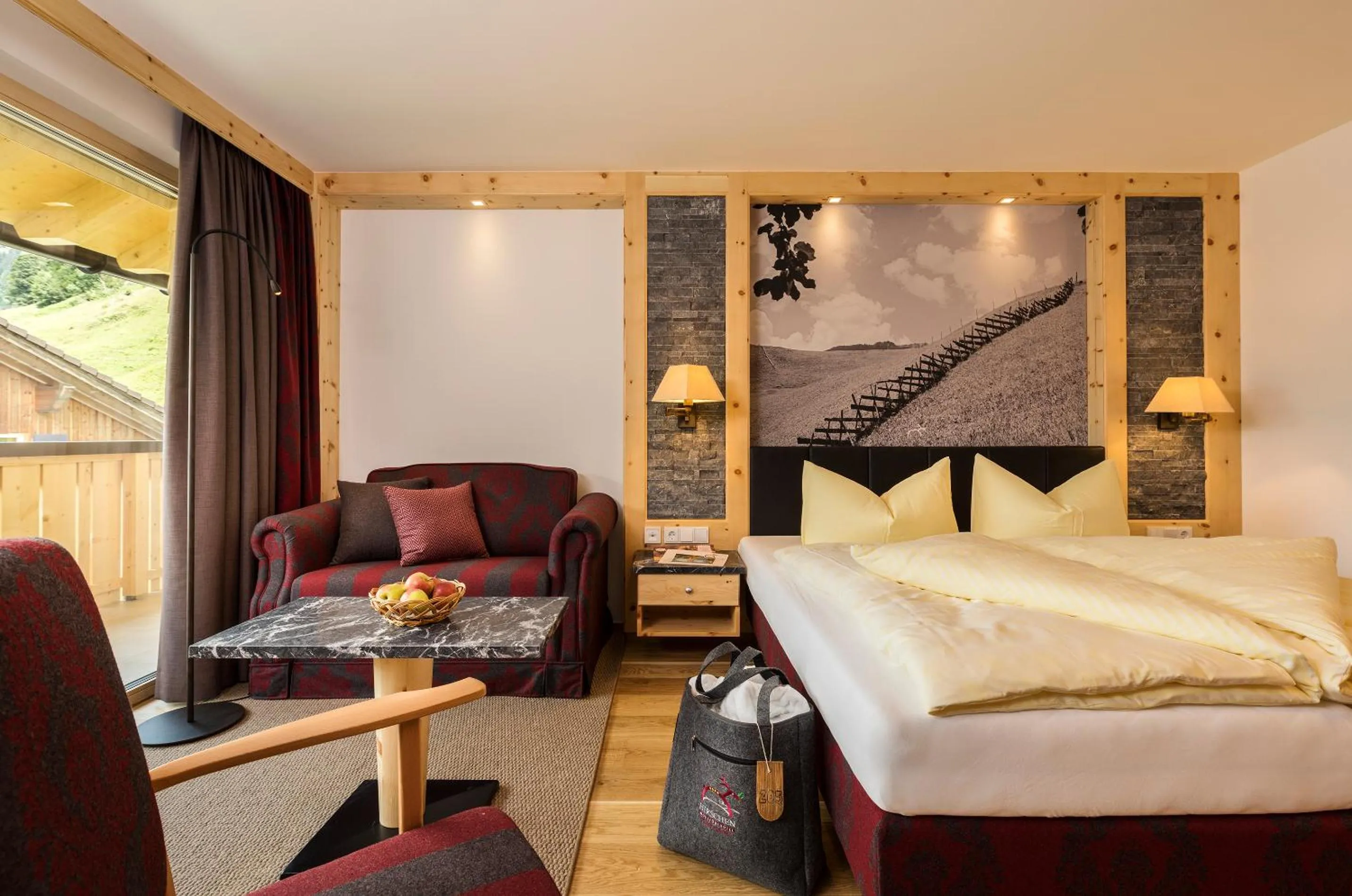 Balcony/Terrace, Bed in Hirschen Wohlfühlhotel Bregenzerwald