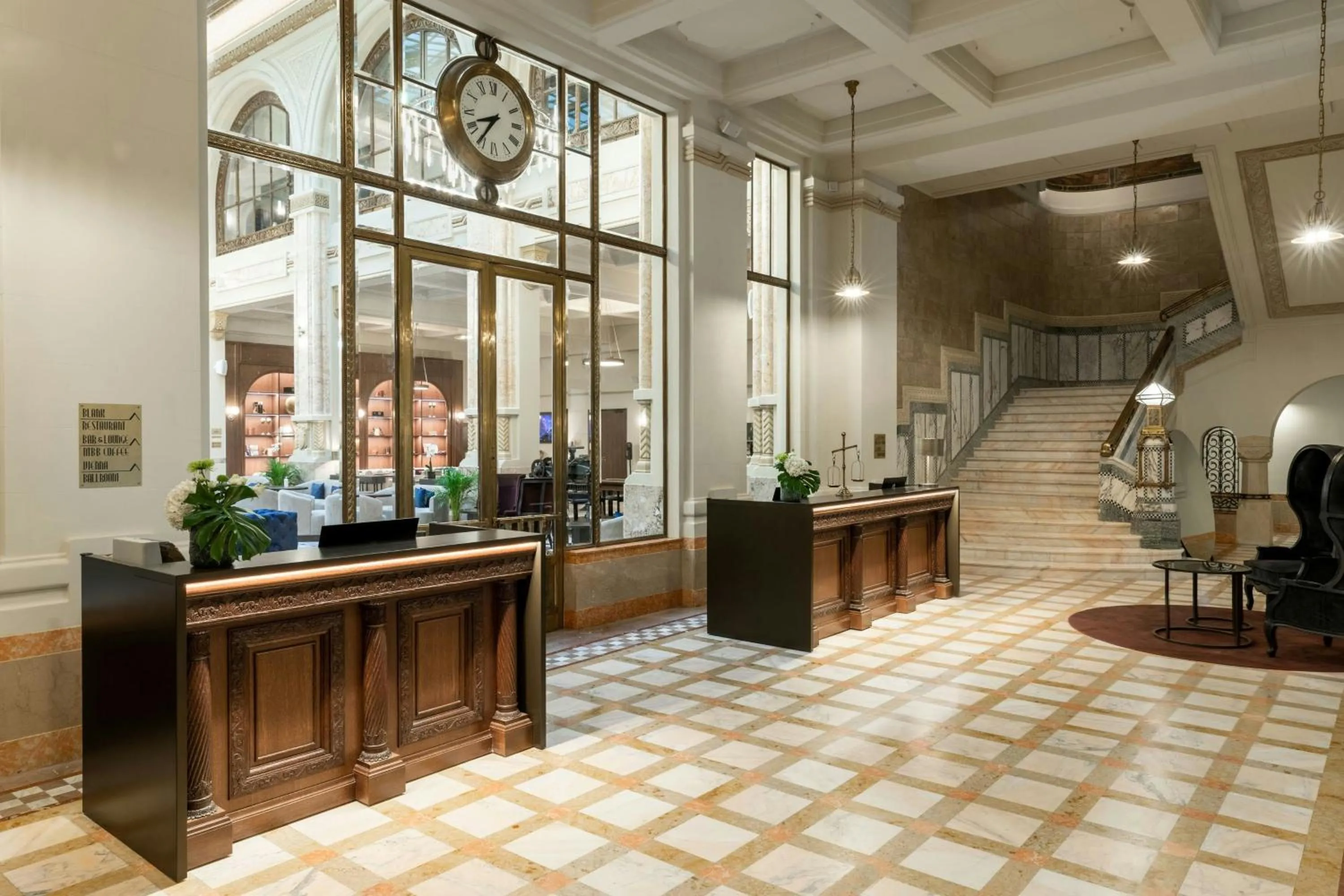 Lobby or reception in The Marmorosch Bucharest, Autograph Collection
