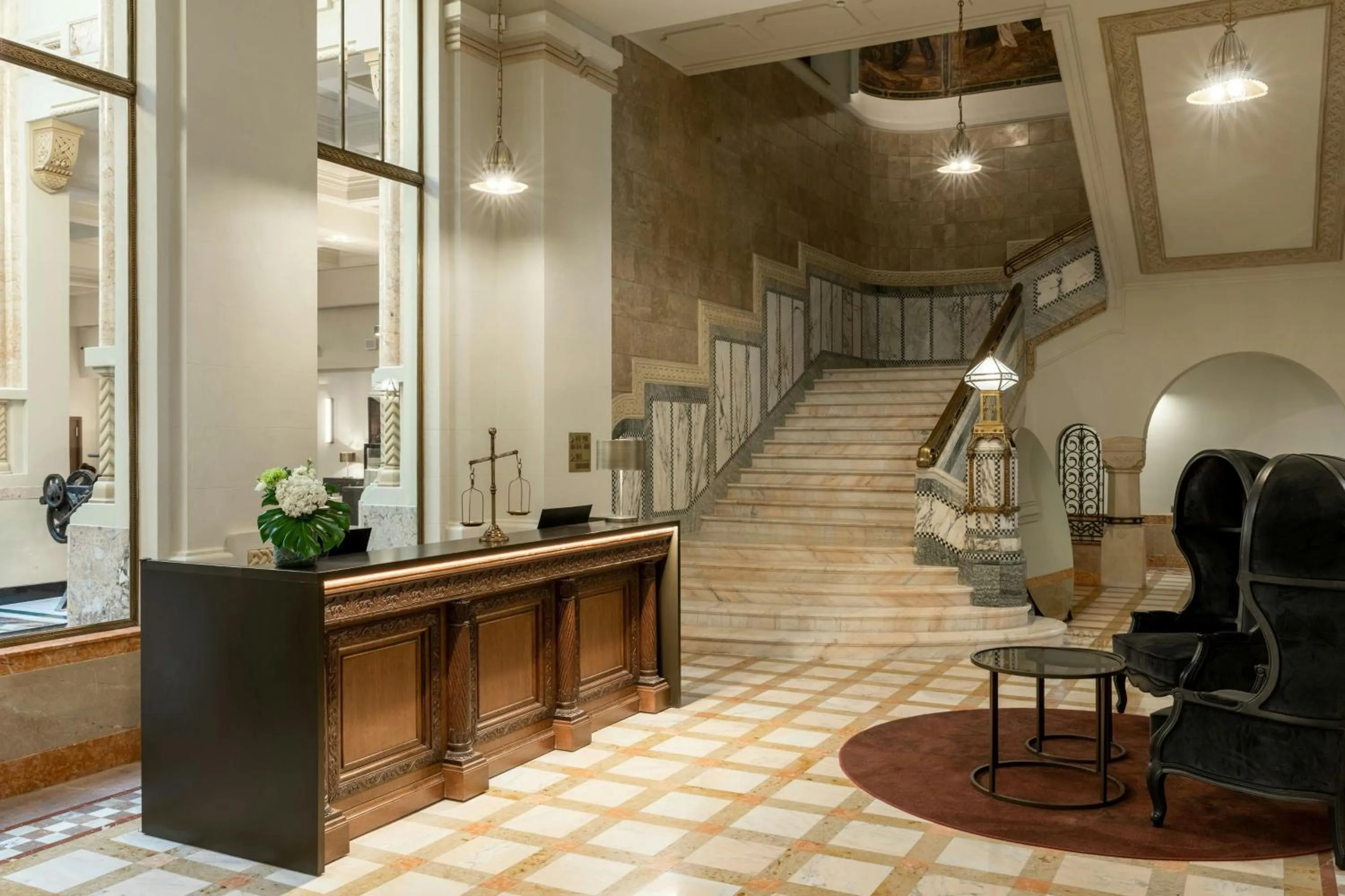 Lobby or reception in The Marmorosch Bucharest, Autograph Collection