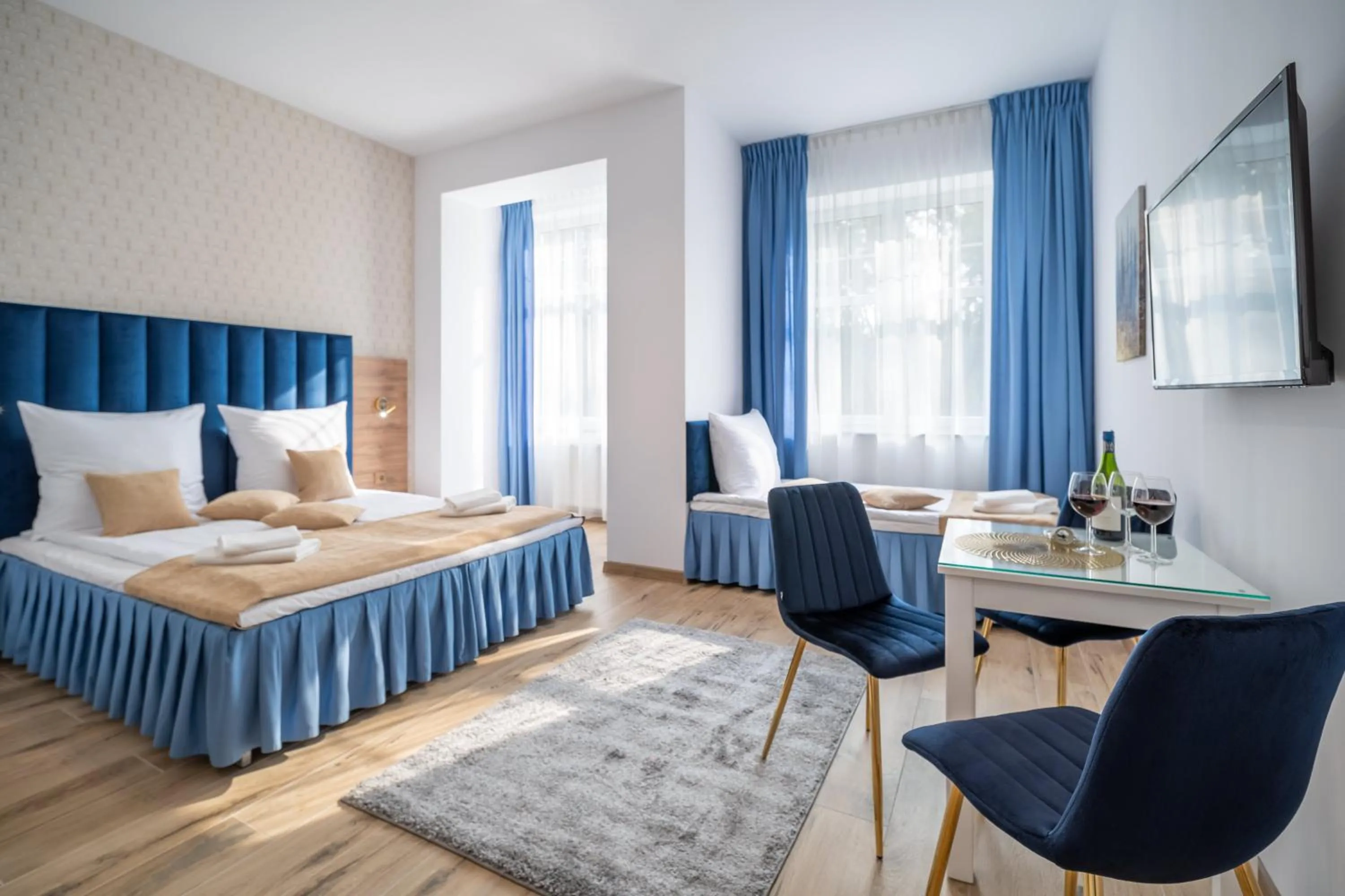 Bed in Helios Aparthotel