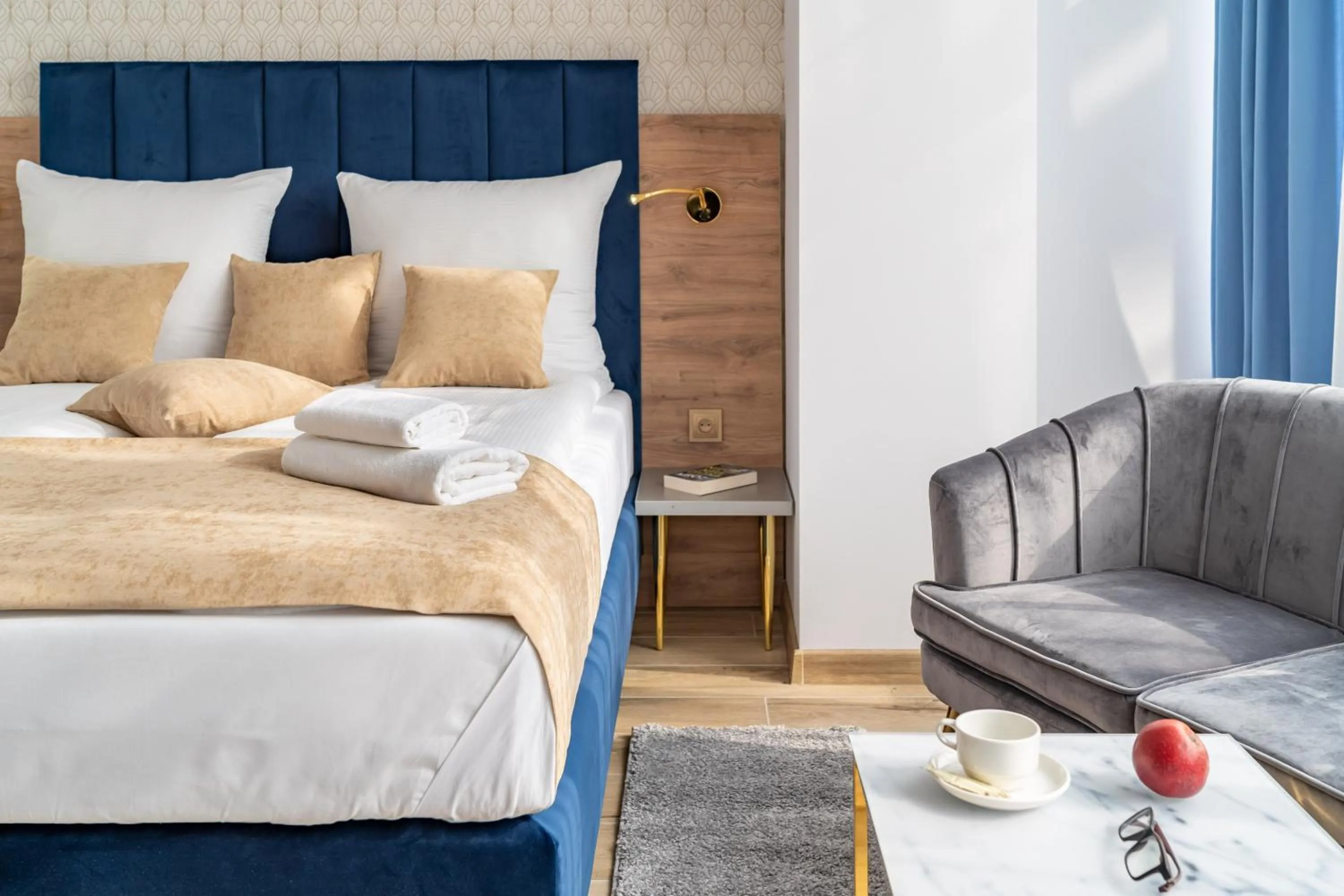 Bed in Helios Aparthotel